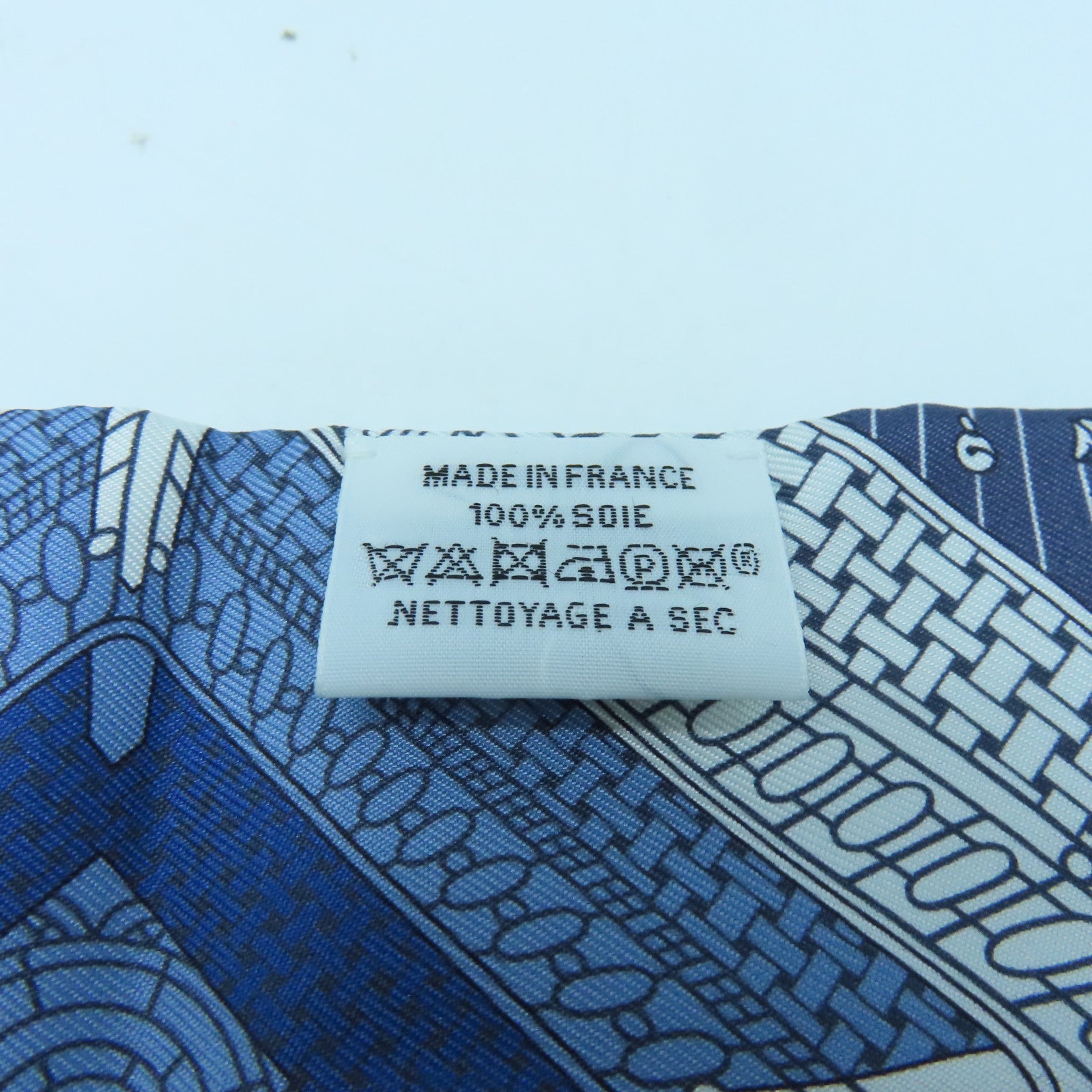 HERMES 絲質Twilly絲巾藍色