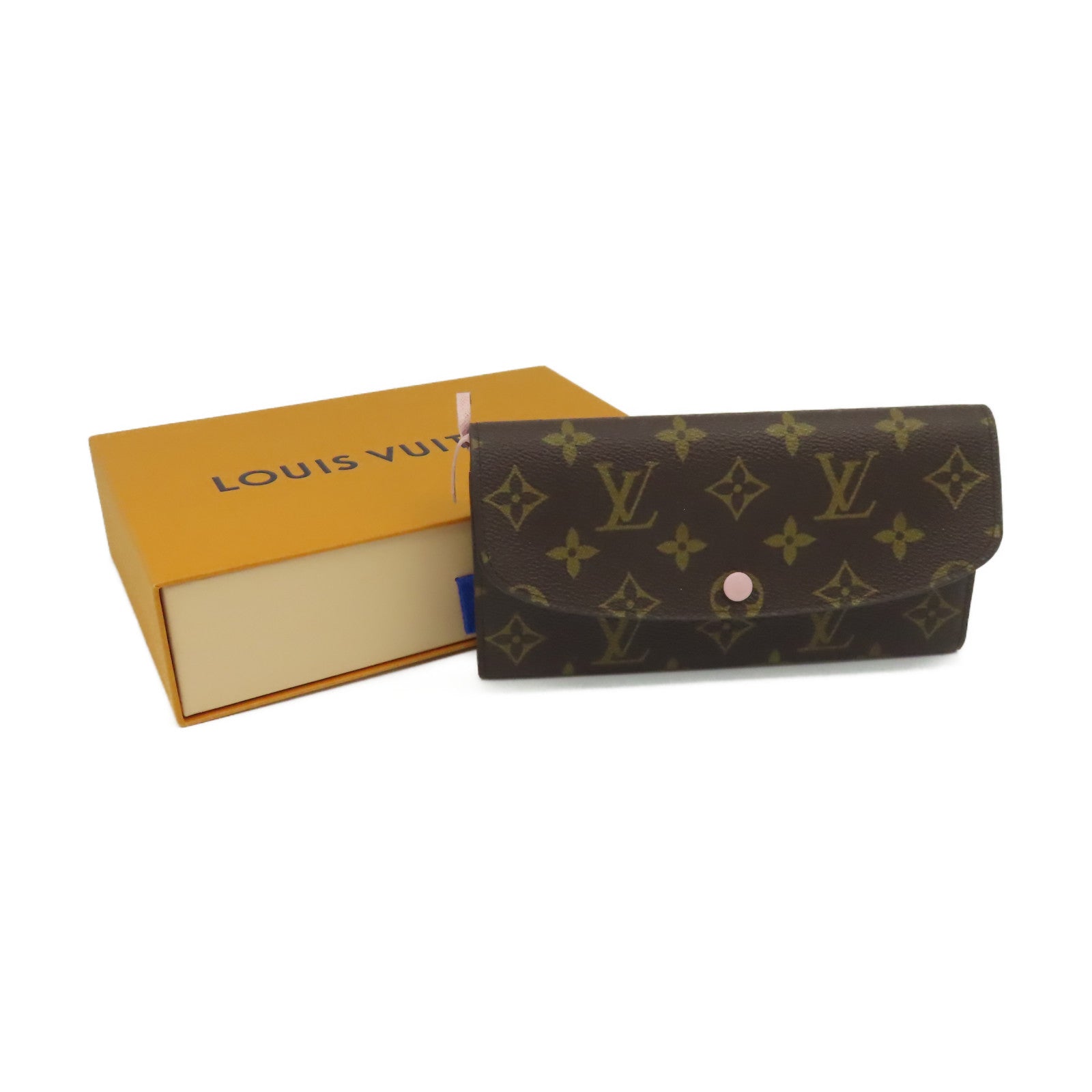 LOUIS VUITTON Monogram Emilie Long wallet長錢包啡色/粉紅色