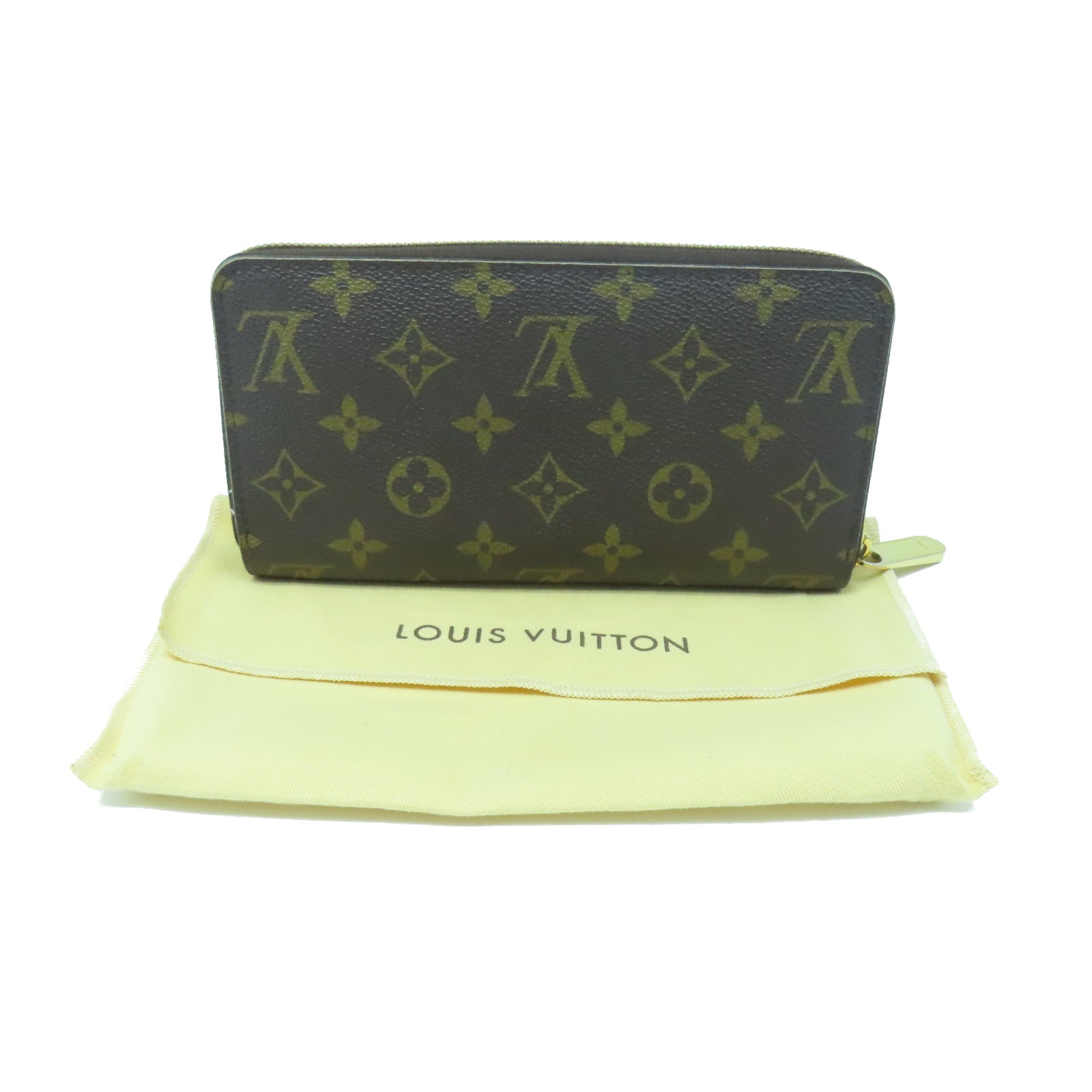 LOUIS VUITTON Monogram Zipper Long Wallet Gold Buckle Long Wallet Brown
