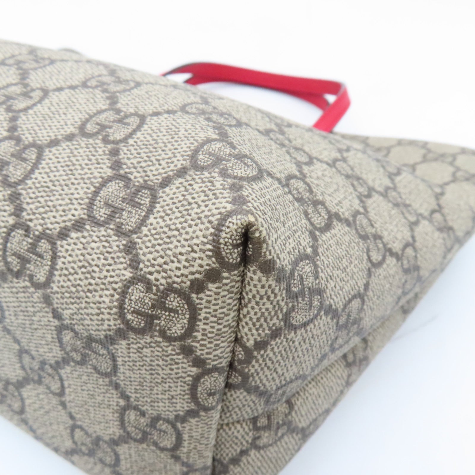 GUCCI 塗層帆布Handbag銀扣手挽袋棕色