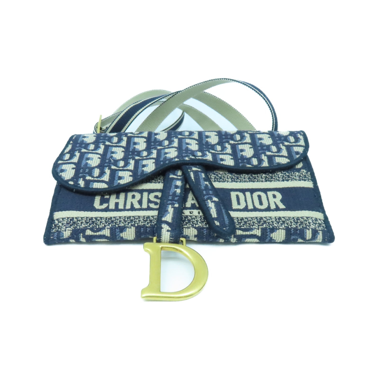 Dior 【激減優惠】帆布Belt Bag金扣腰包藍色