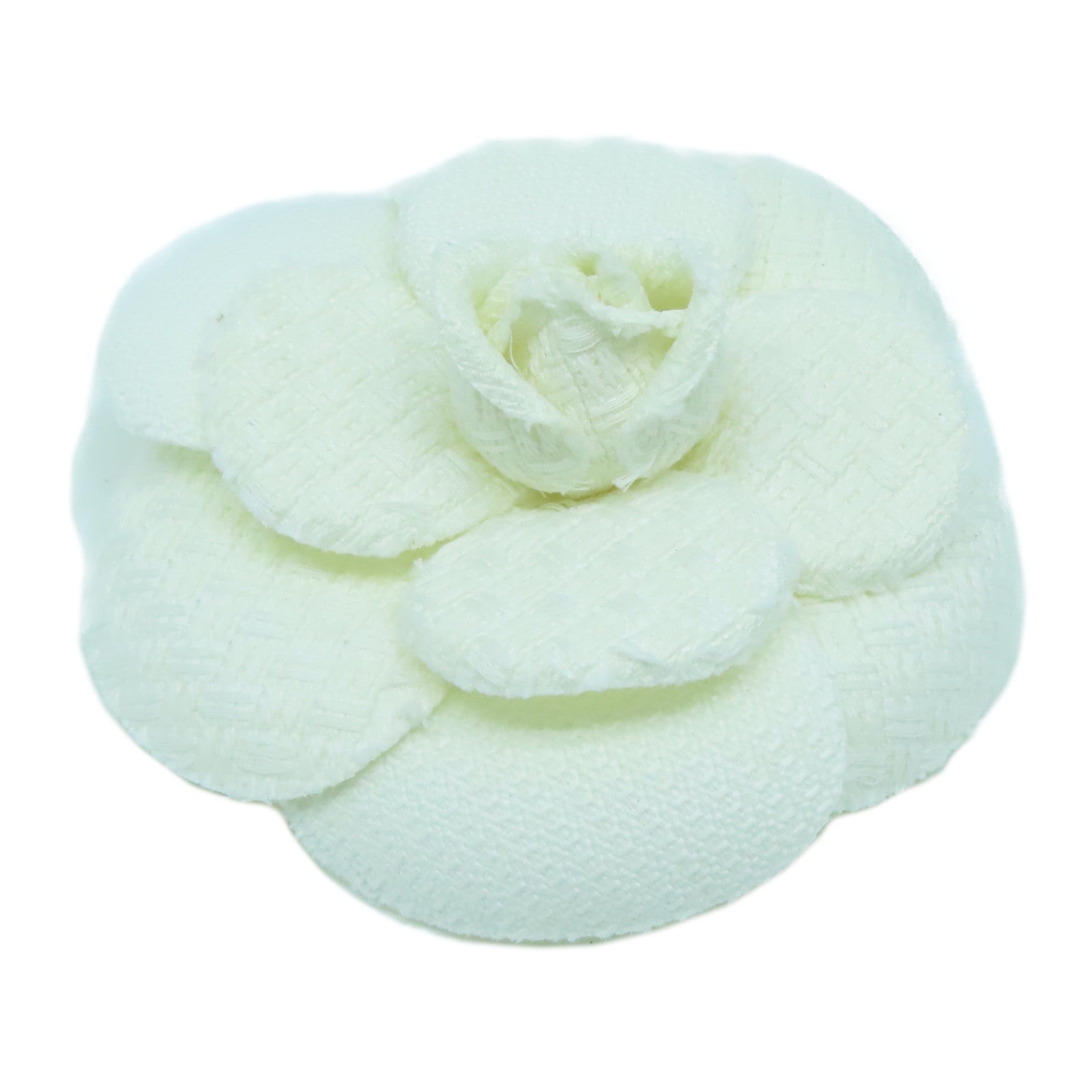 CHANEL 帆布Brooch胸針白色