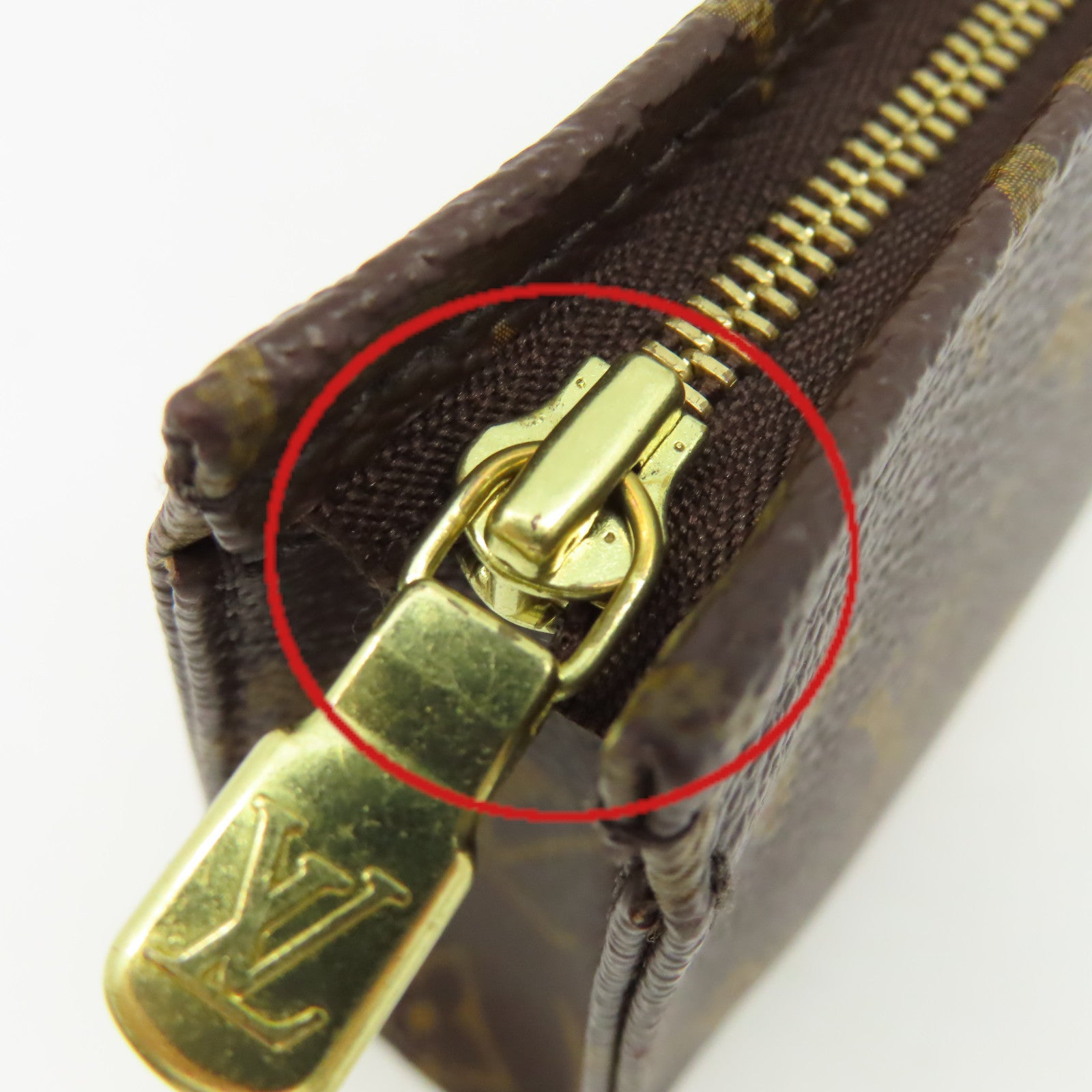 LOUIS VUITTON Monogram Poche Toilette Clutch Bag金扣手拿包棕色