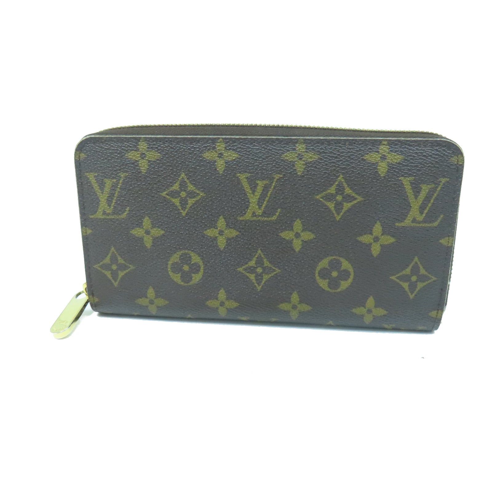 LOUIS VUITTON Monogram Zipper Long Wallet Gold Buckle Long Wallet Brown