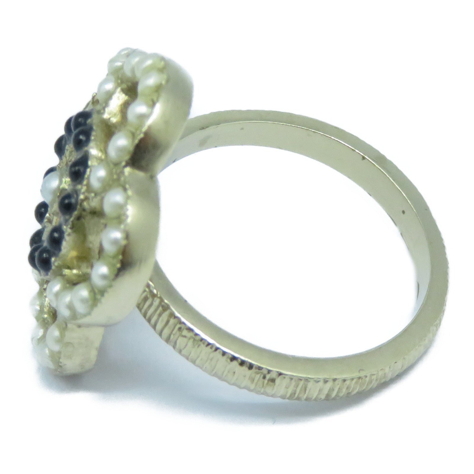 CHANEL 金屬Ring戒指US#5.75金色/白色/黑色