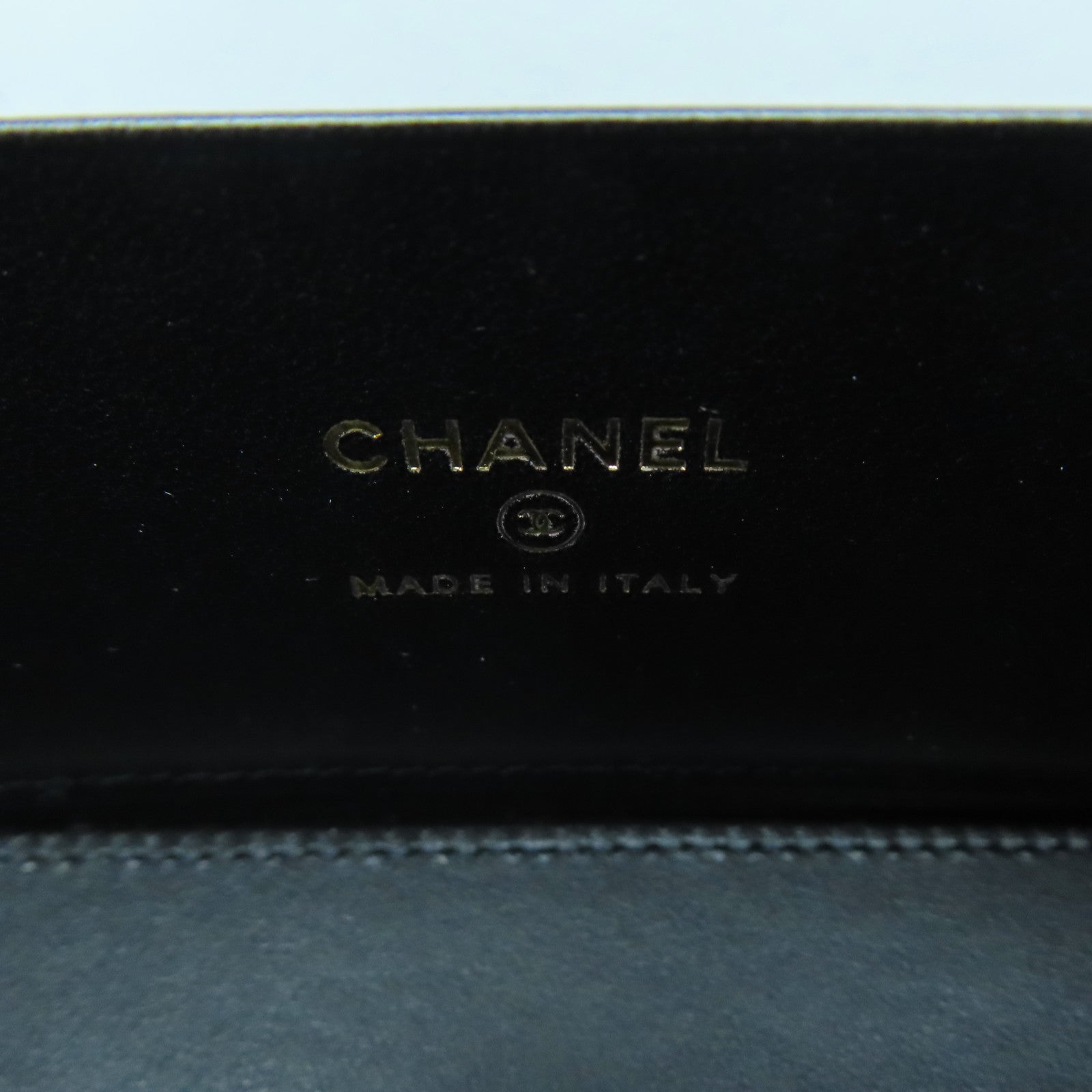 CHANEL 羊皮皮革Handle Vanity Case金扣手挽肩背兩用袋黑色