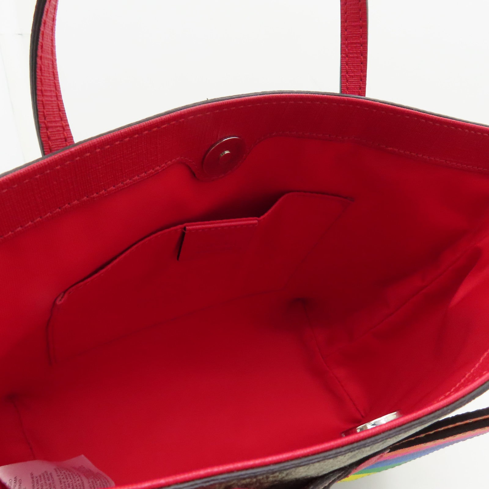 GUCCI 塗層帆布Handbag銀扣手挽袋棕色