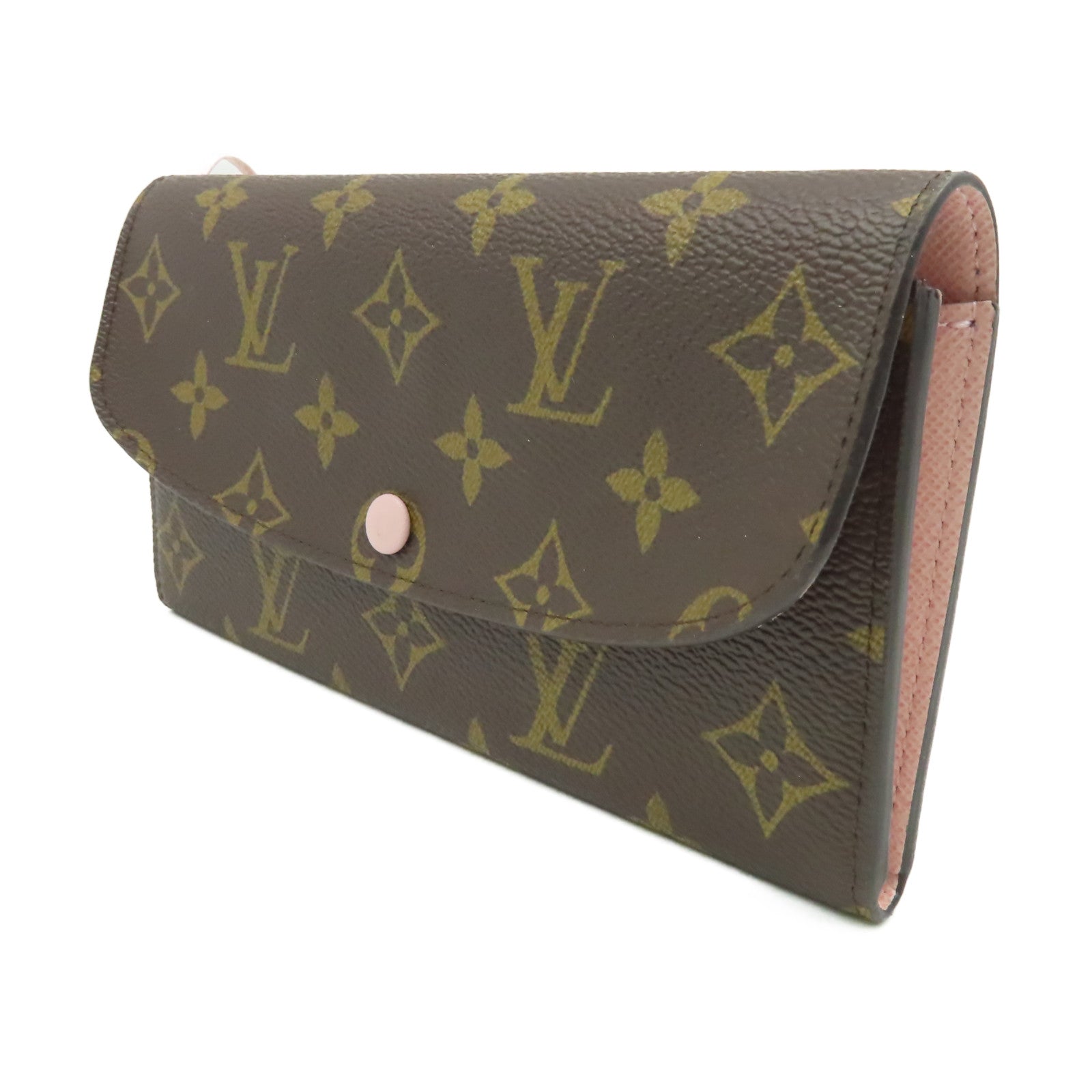LOUIS VUITTON Monogram Emilie Long wallet長錢包啡色/粉紅色