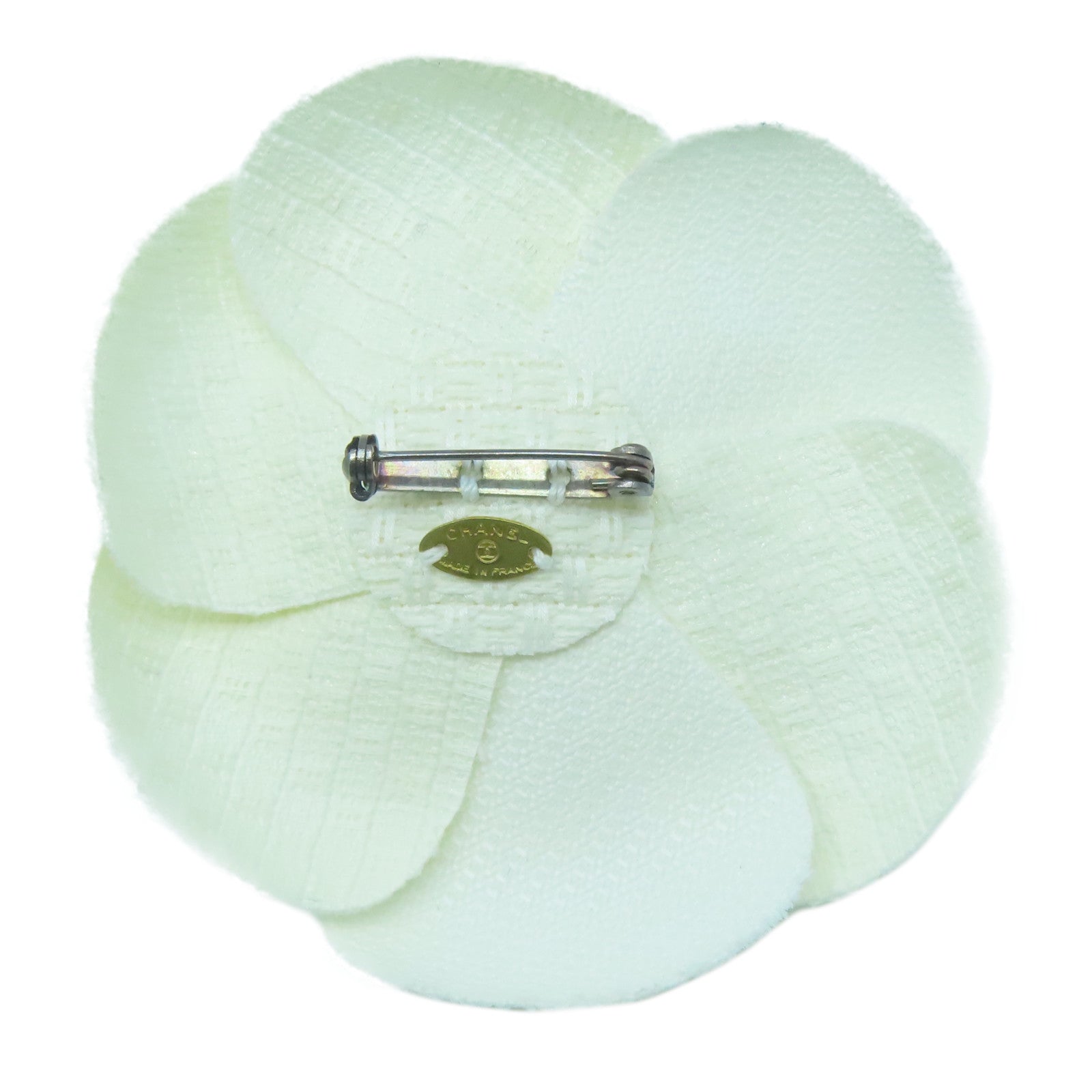 CHANEL 帆布Brooch胸針白色