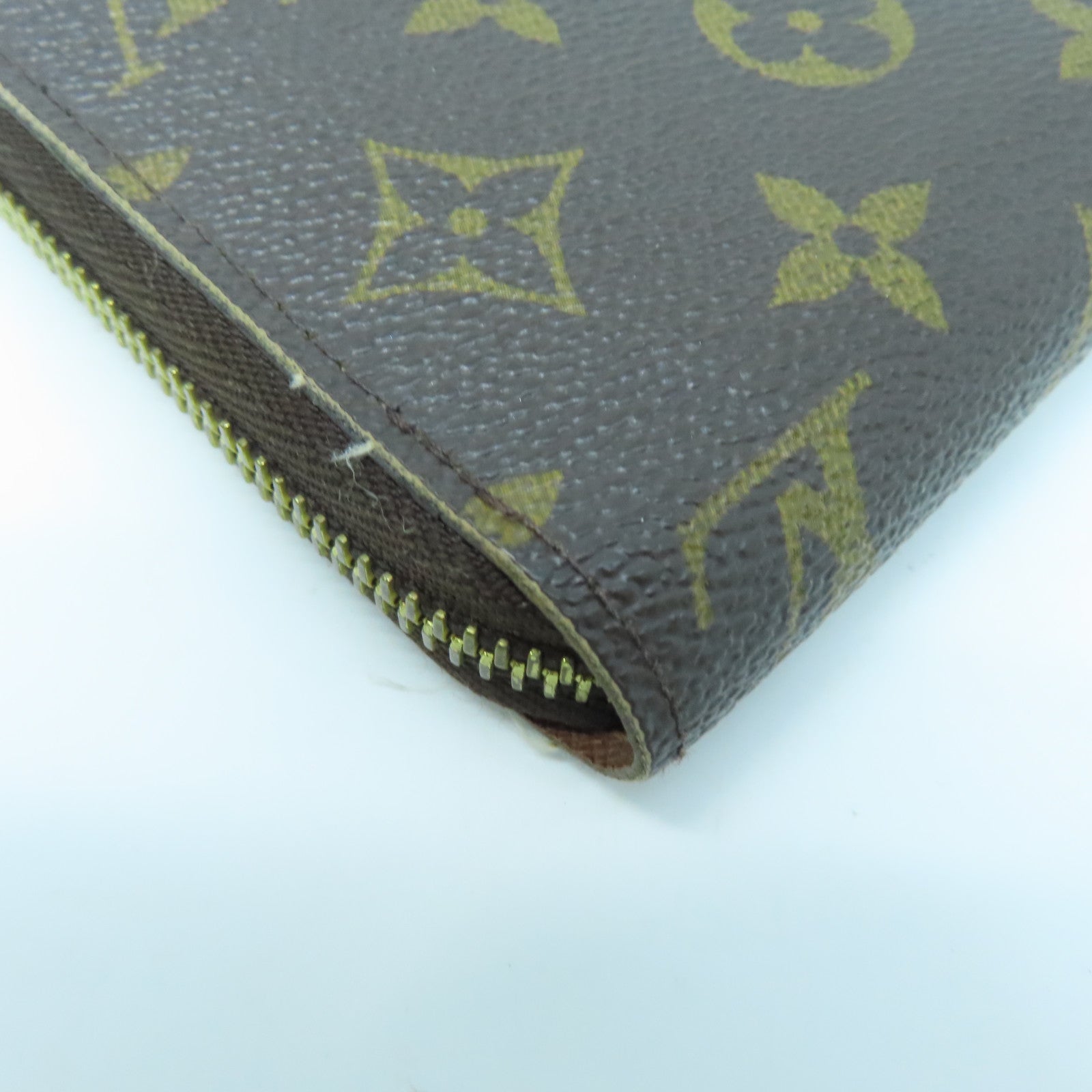 LOUIS VUITTON Monogram Zipper Long Wallet Gold Buckle Long Wallet Brown