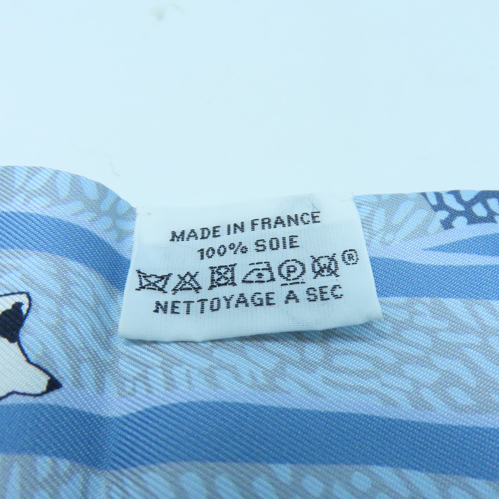 HERMES 絲質Twilly絲巾藍色