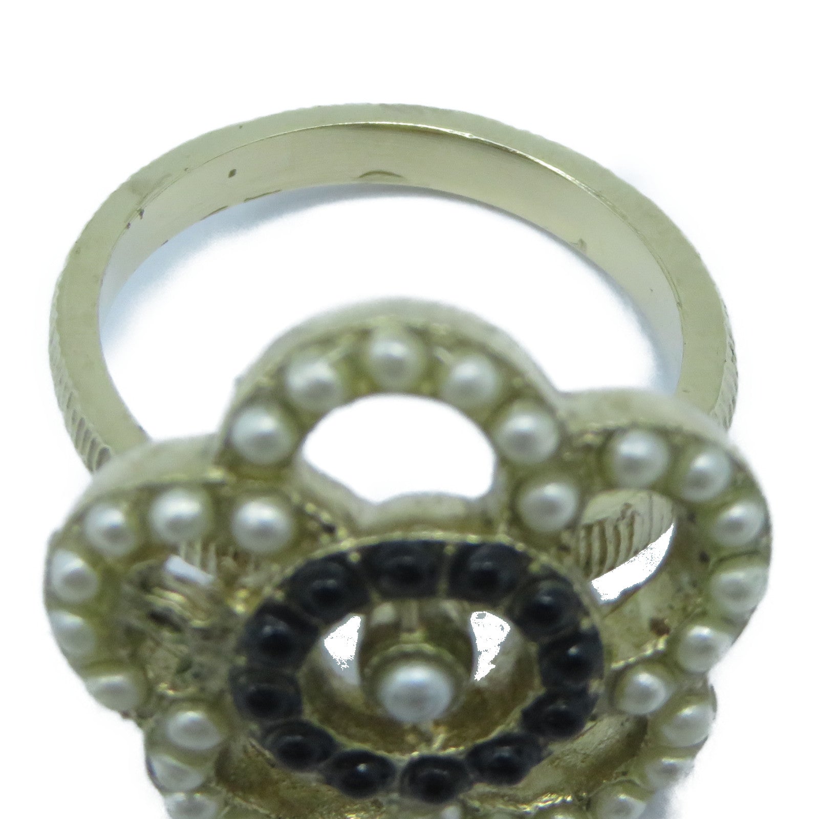 CHANEL 金屬Ring戒指US#5.75金色/白色/黑色