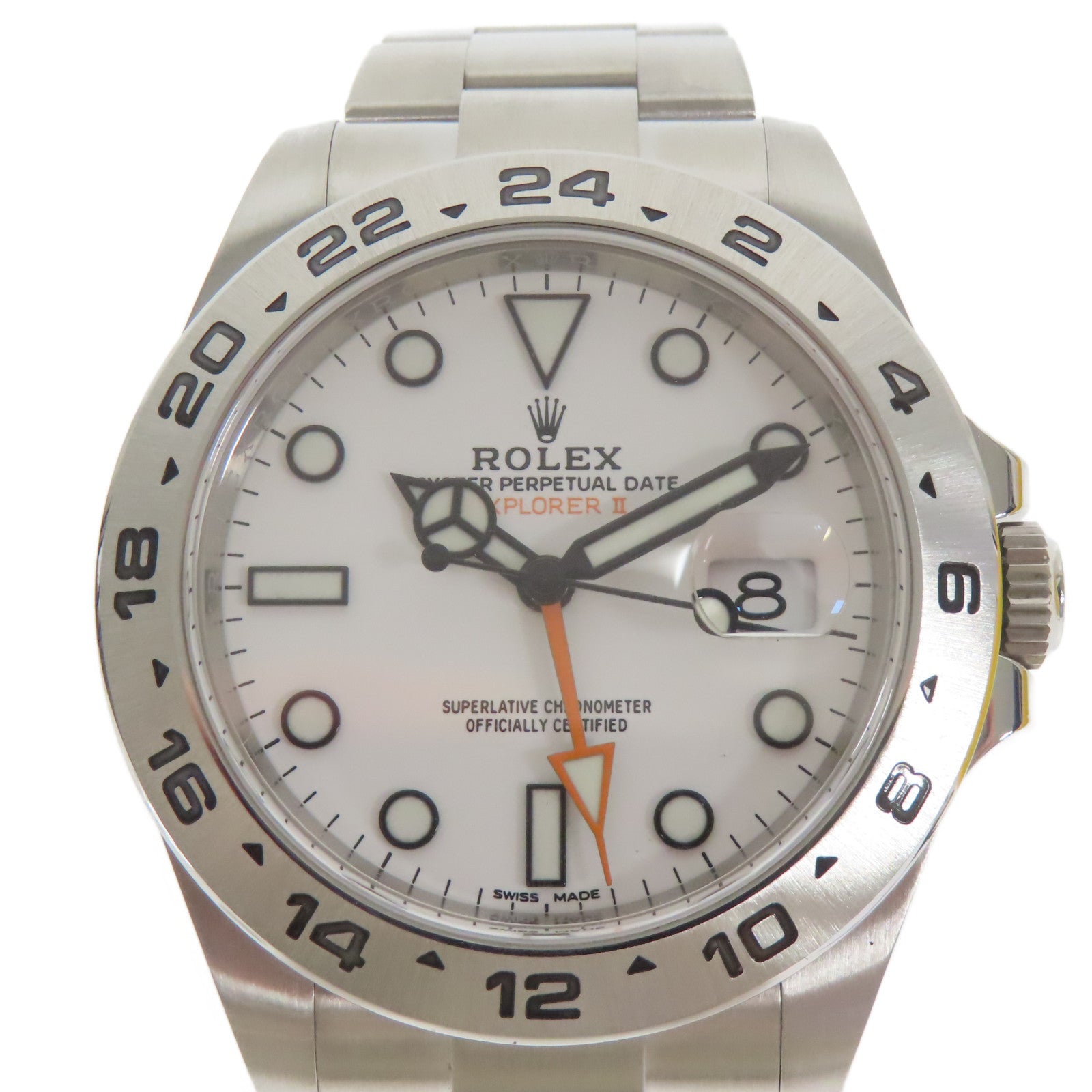 ROLEX 不鏽鋼Explorer II手錶白色#17cm