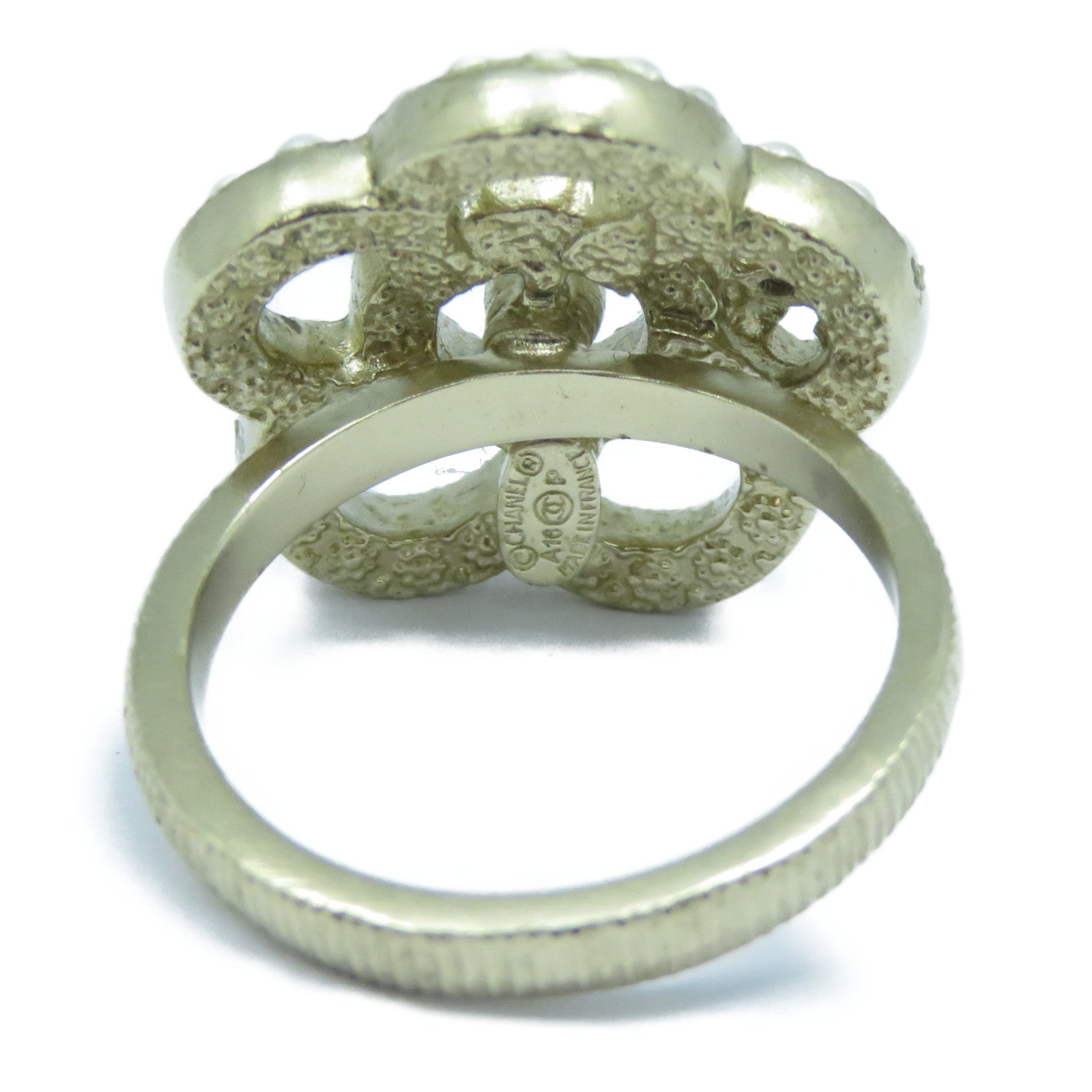 CHANEL 金屬Ring戒指US#5.75金色/白色/黑色