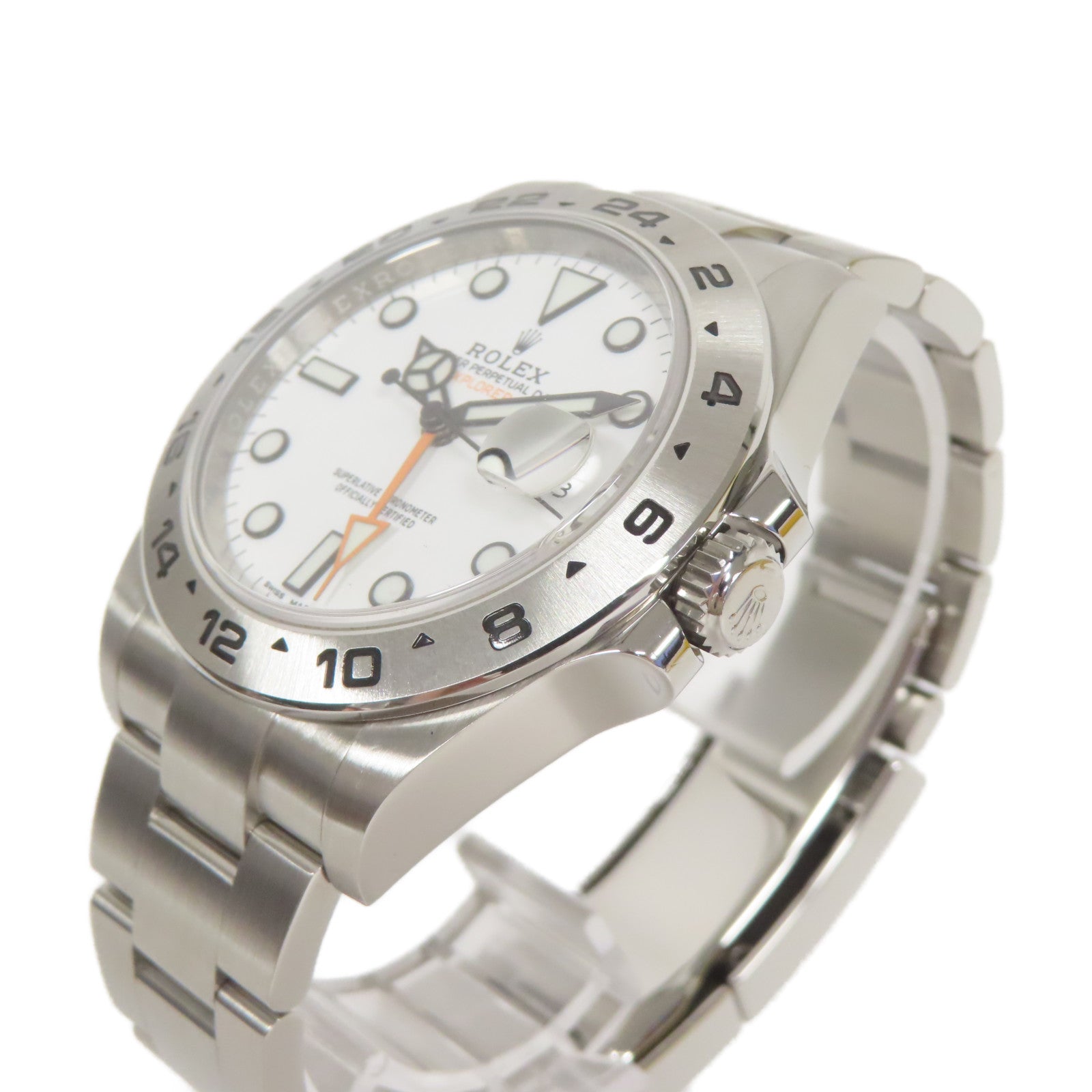 ROLEX 不鏽鋼Explorer II手錶白色#17cm