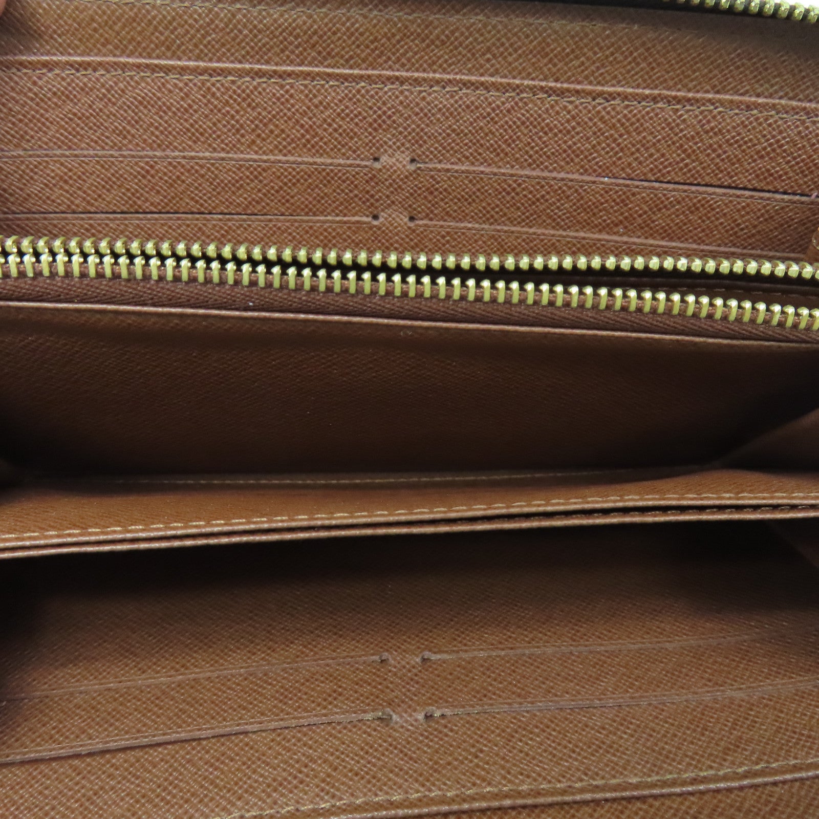 LOUIS VUITTON Monogram Zipper Long Wallet Gold Buckle Long Wallet Brown
