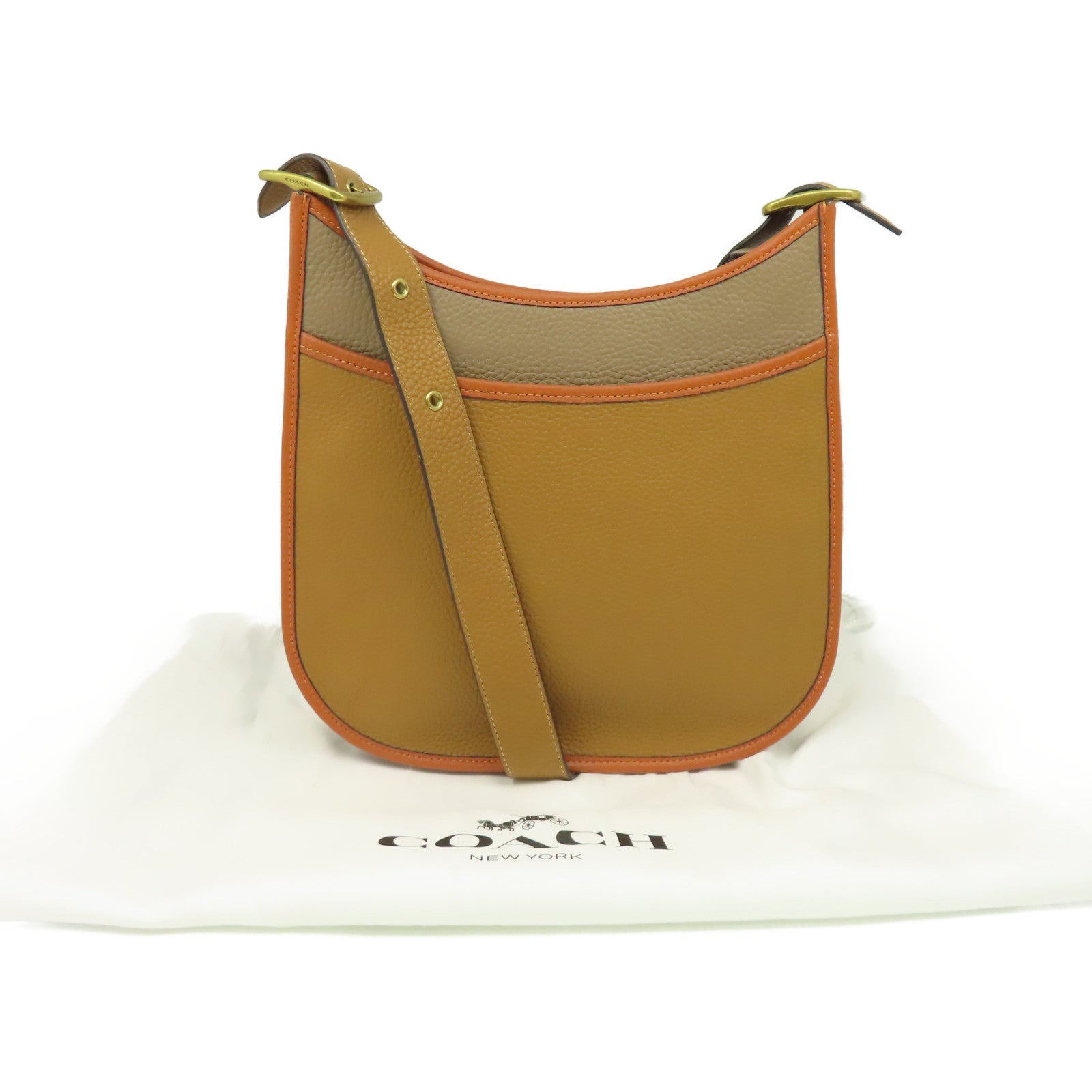 COACH 牛皮皮革Shoulder Bag肩背袋啡色
