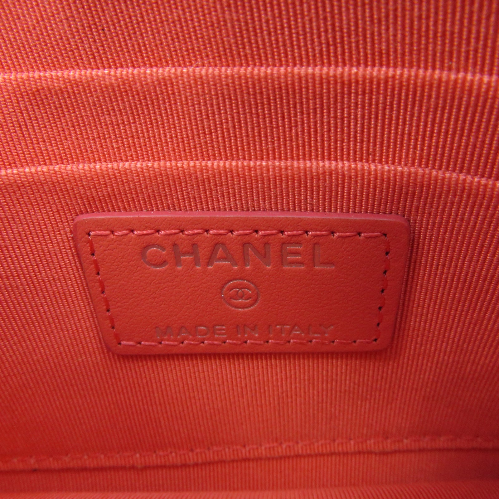 CHANEL 【激减优惠】菱格Caviar皮革银扣Long Wallet长钱包橙粉色
