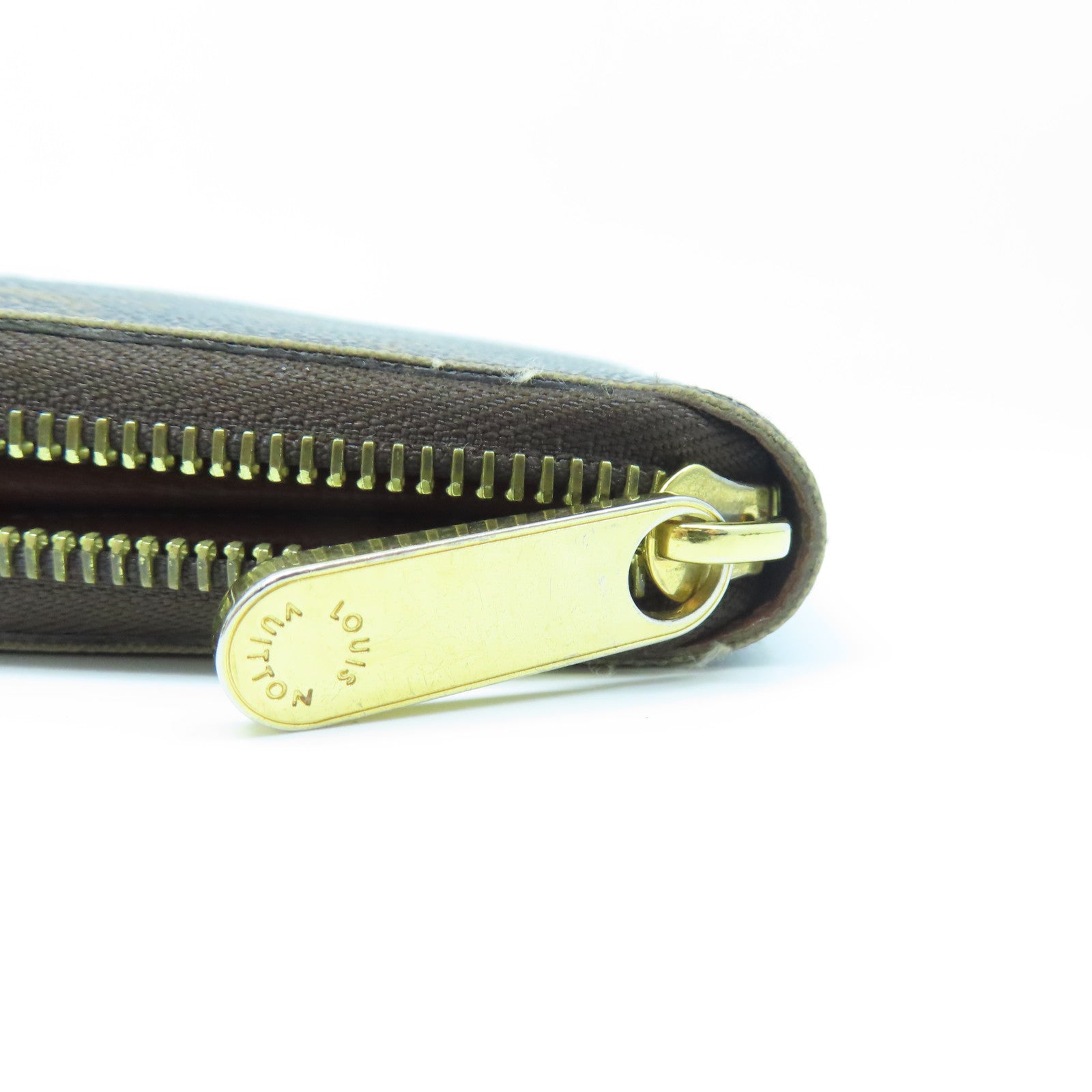 LOUIS VUITTON Monogram Zipper Long Wallet Gold Buckle Long Wallet Brown