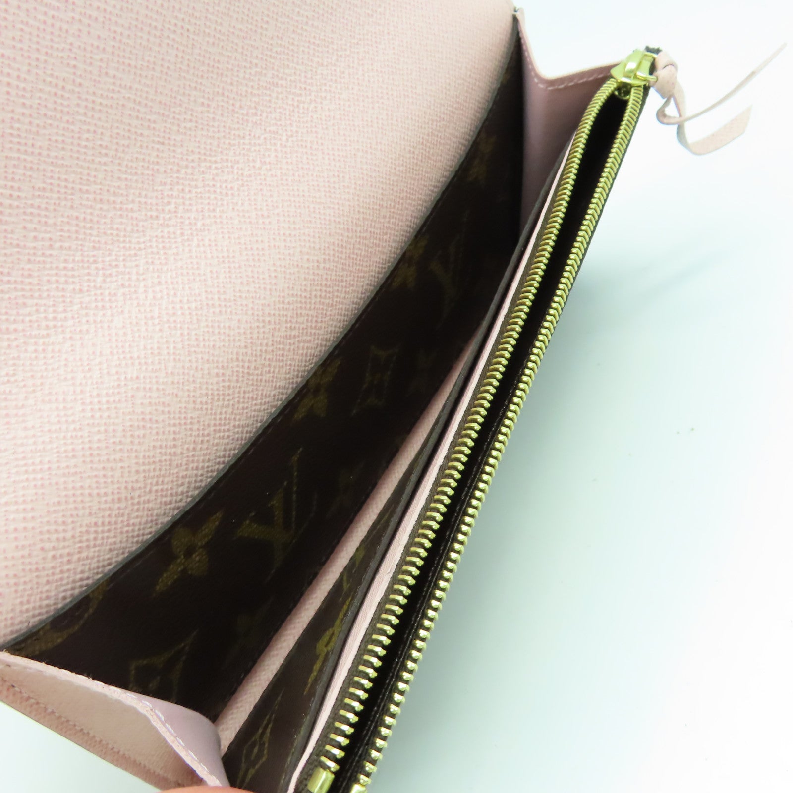 LOUIS VUITTON Monogram Emilie Long wallet長錢包啡色/粉紅色