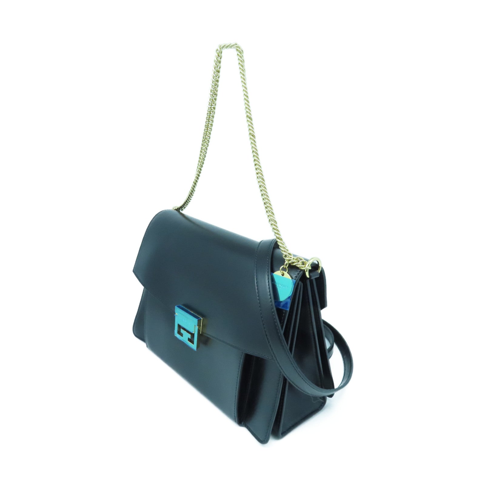 GIVENCHY 【激減優惠】牛皮皮革Chain Shoulder Bag金扣鏈帶肩背袋黑色