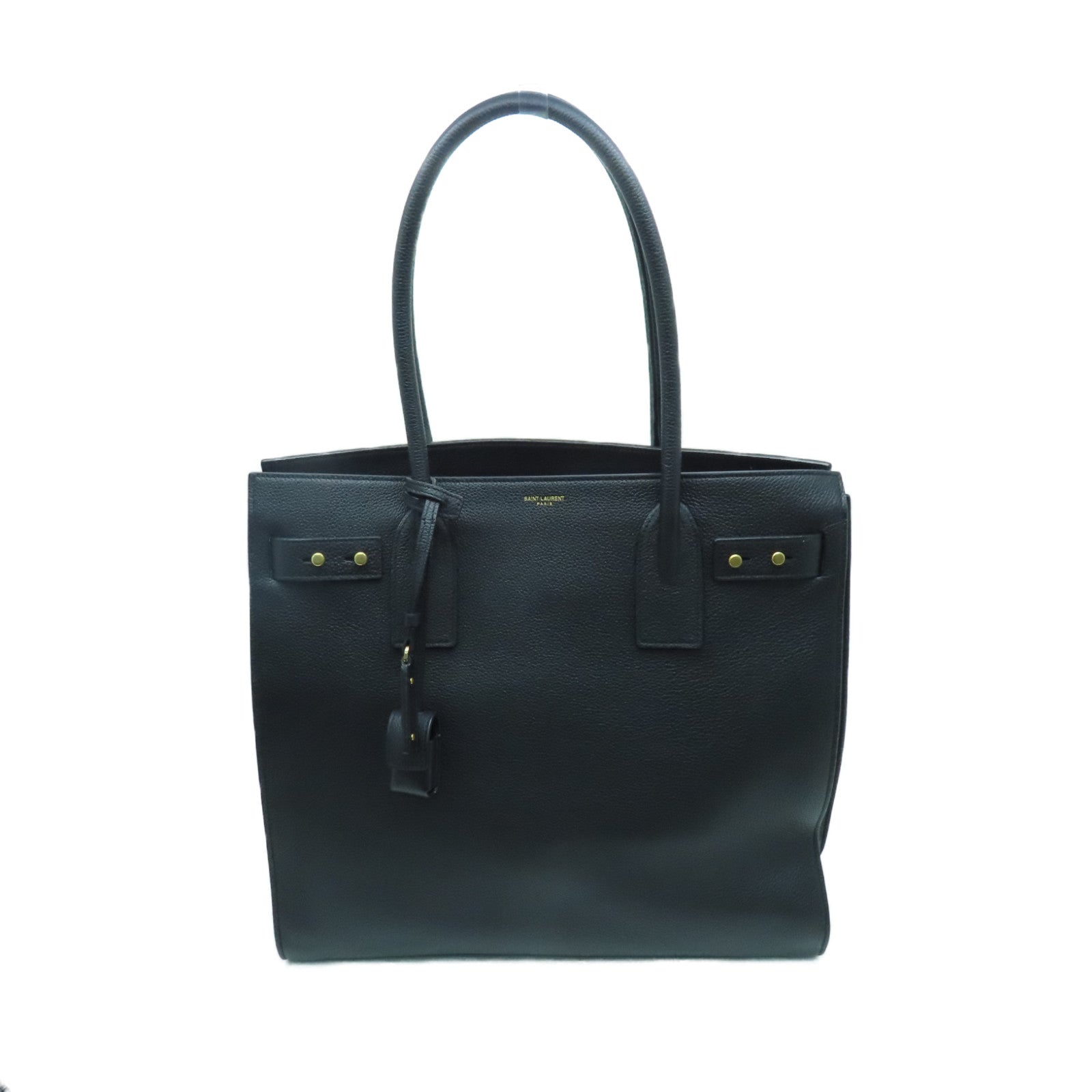 SAINT LAURENT 牛皮皮革Sac de Jour金扣手挽袋黑色