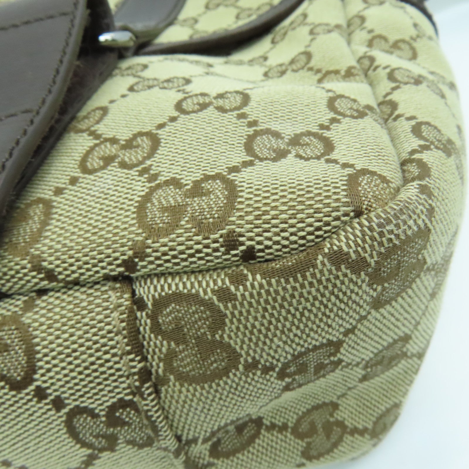 GUCCI 帆布Shoulder Bag銀扣肩背袋啡色