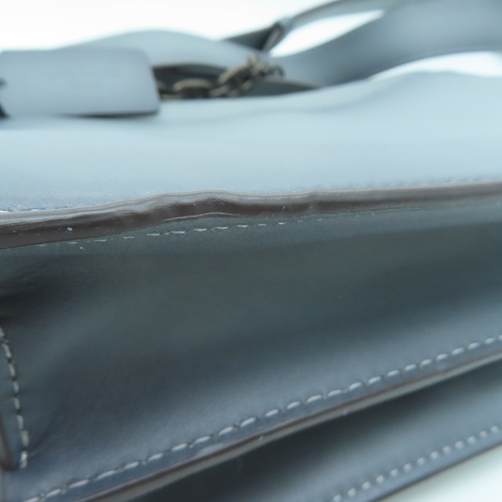 COACH 牛皮皮革Shoulder Bag银扣肩背袋灰色