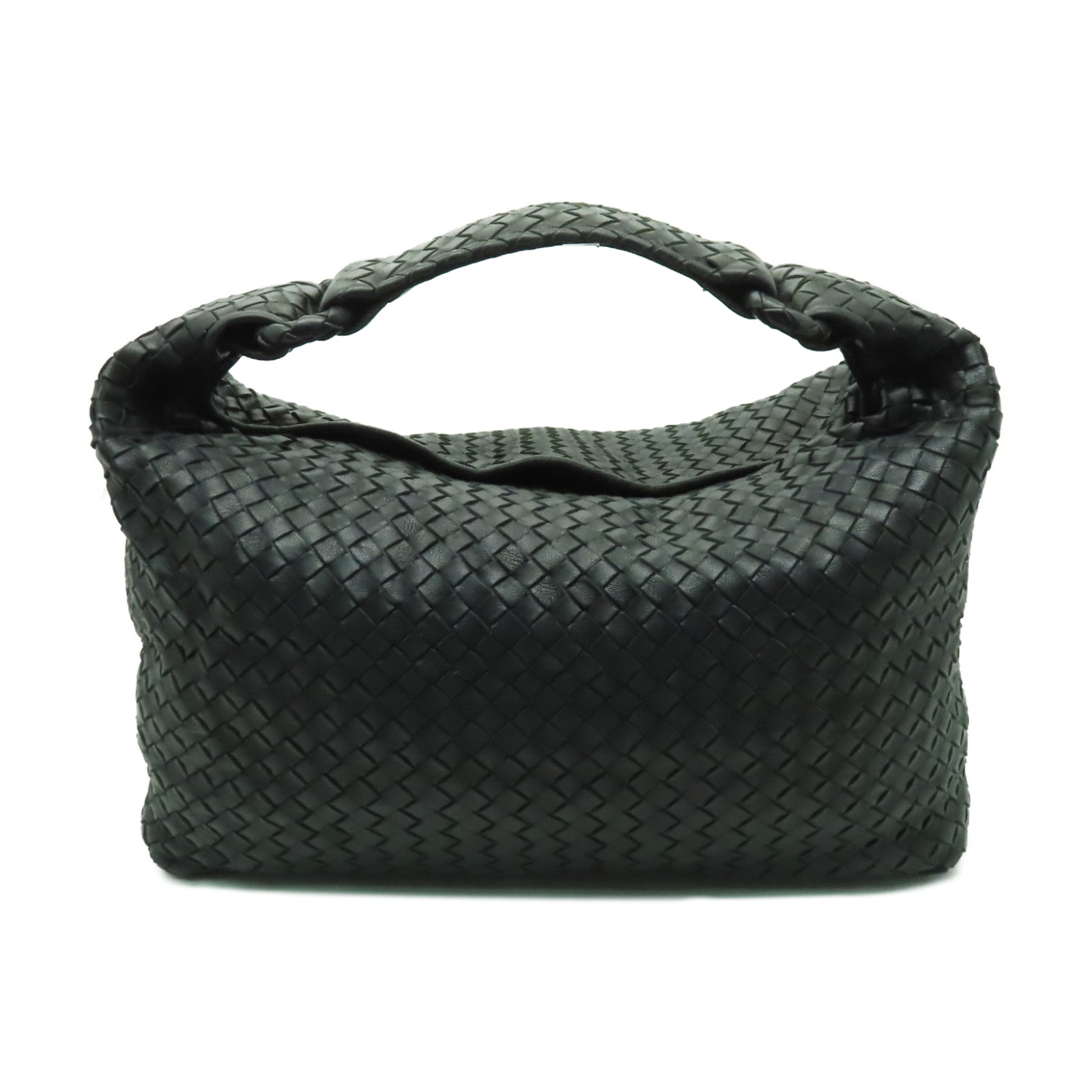 BOTTEGA VENETA 織紋皮革Shoulder Bag金扣肩背袋黒色