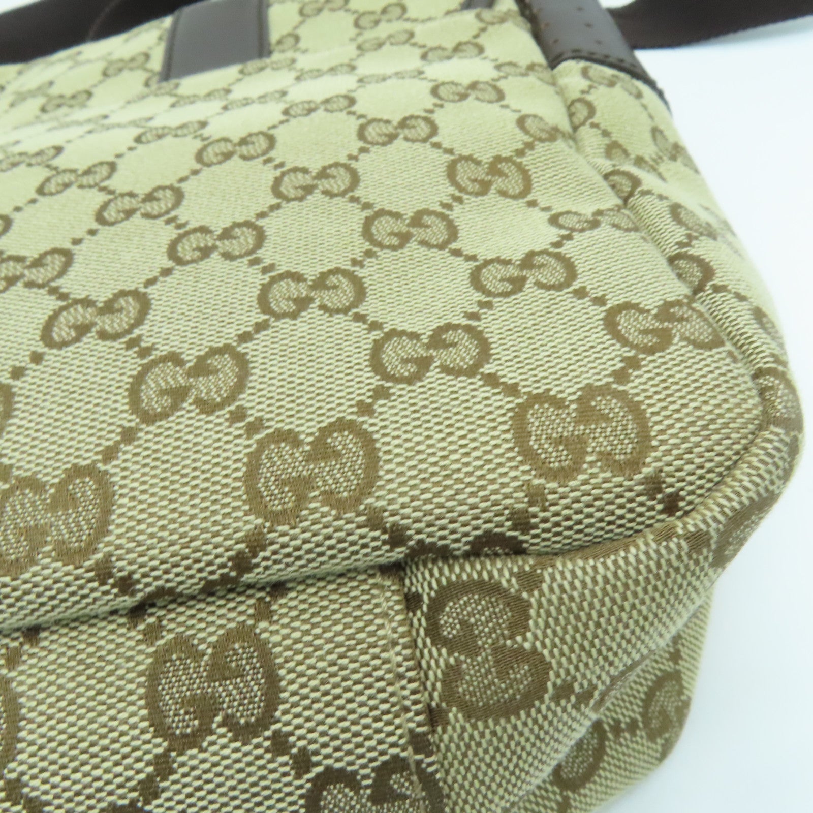 GUCCI 帆布Shoulder Bag銀扣肩背袋啡色