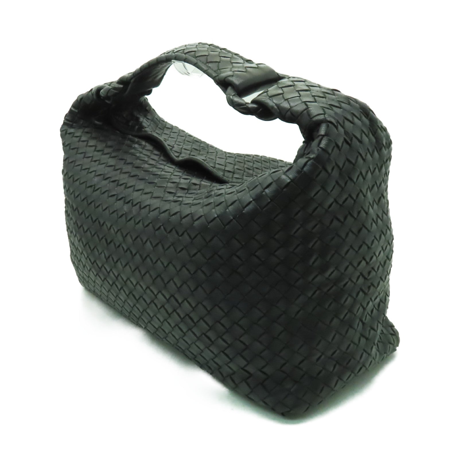 BOTTEGA VENETA 織紋皮革Shoulder Bag金扣肩背袋黒色