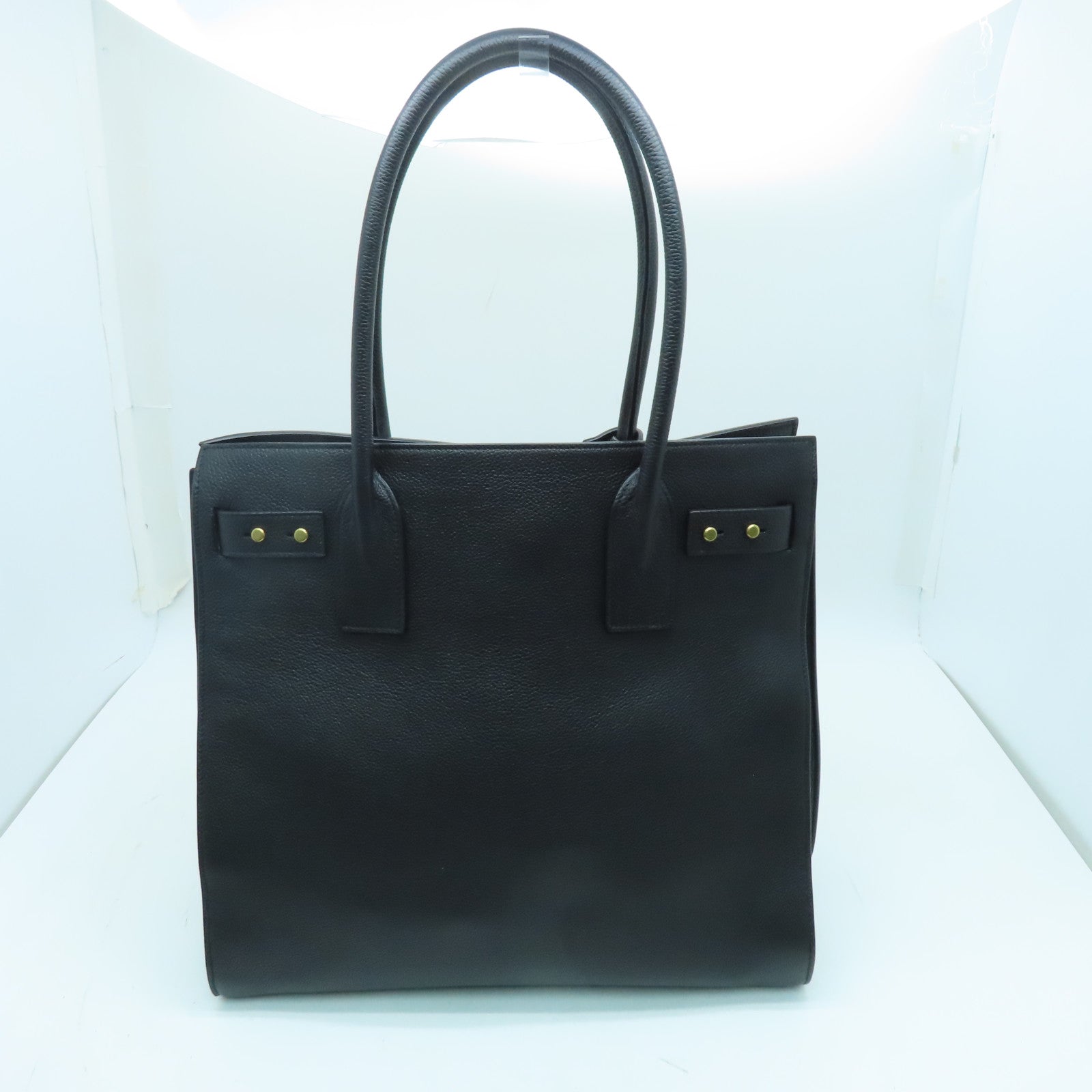 SAINT LAURENT 牛皮皮革Sac de Jour金扣手挽袋黑色