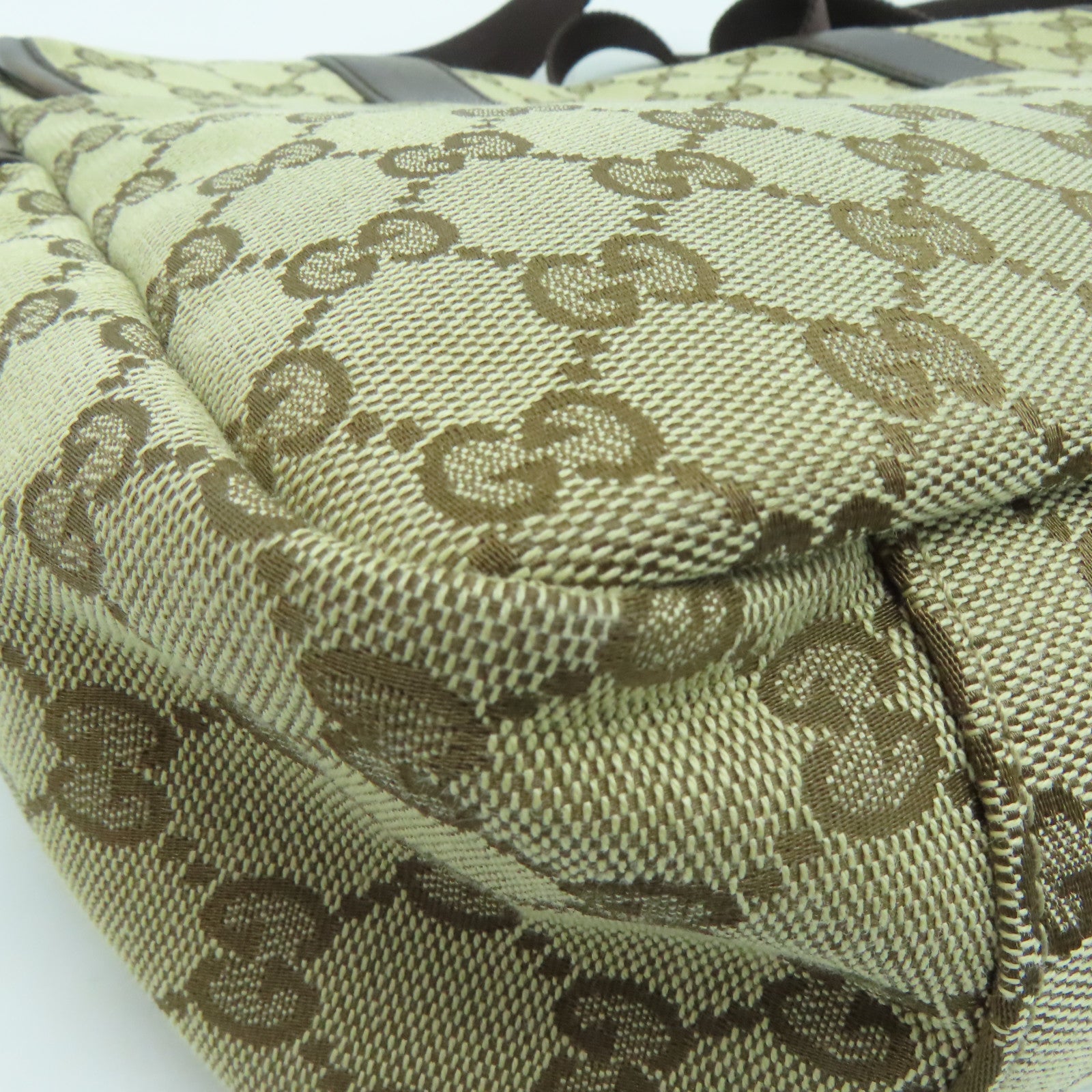 GUCCI 帆布Shoulder Bag銀扣肩背袋啡色