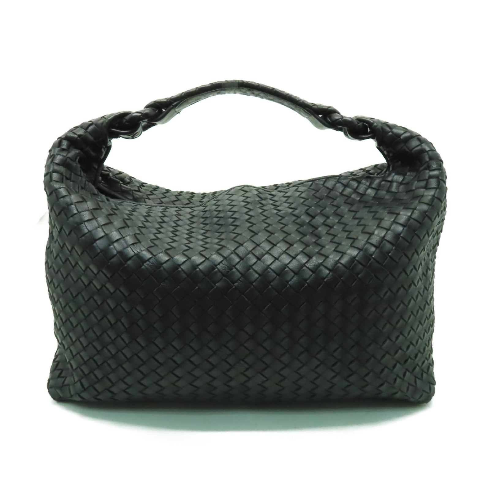 BOTTEGA VENETA 織紋皮革Shoulder Bag金扣肩背袋黒色