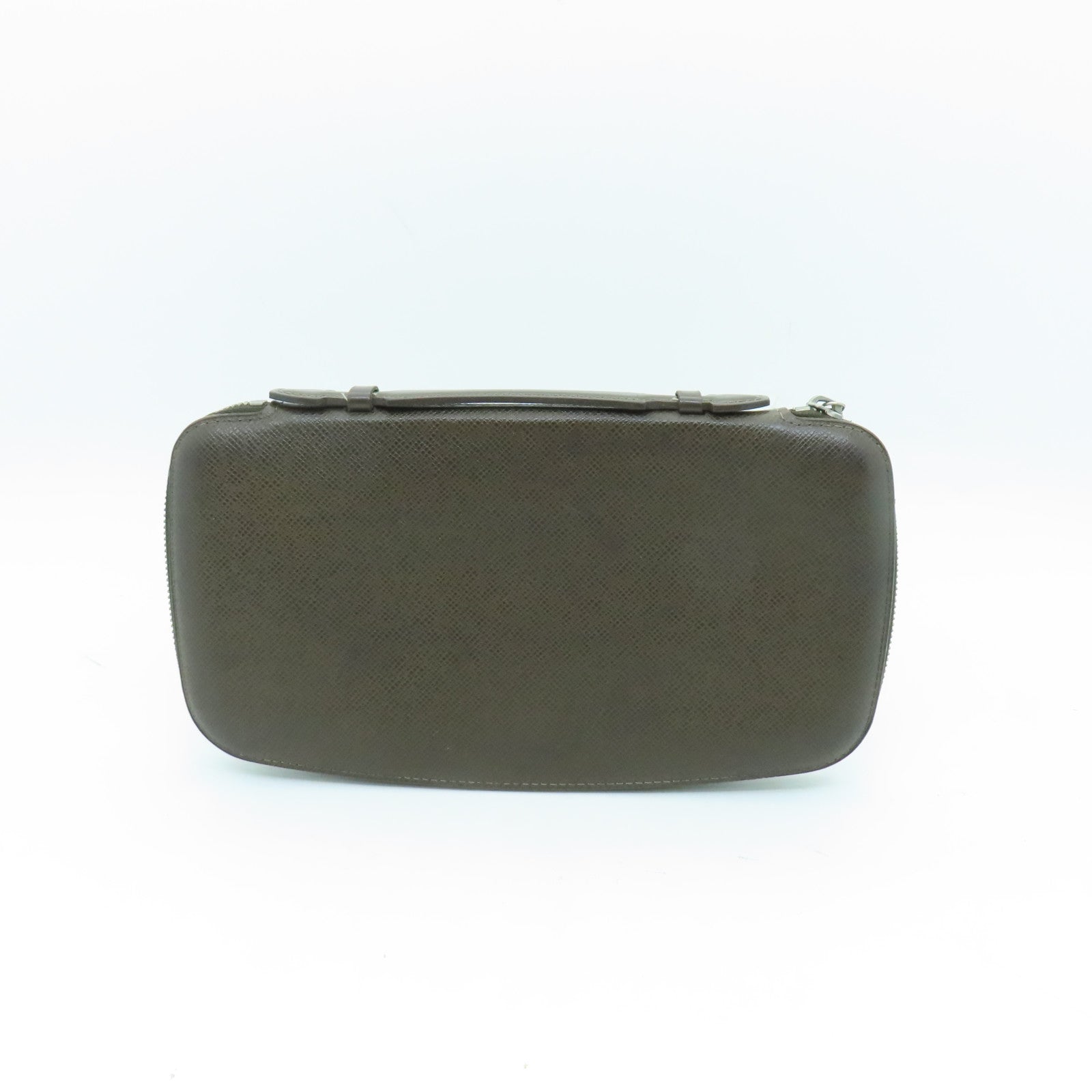 LOUIS VUITTON 【激減優惠】皮革Clutch Bag銀扣手拿包啡色