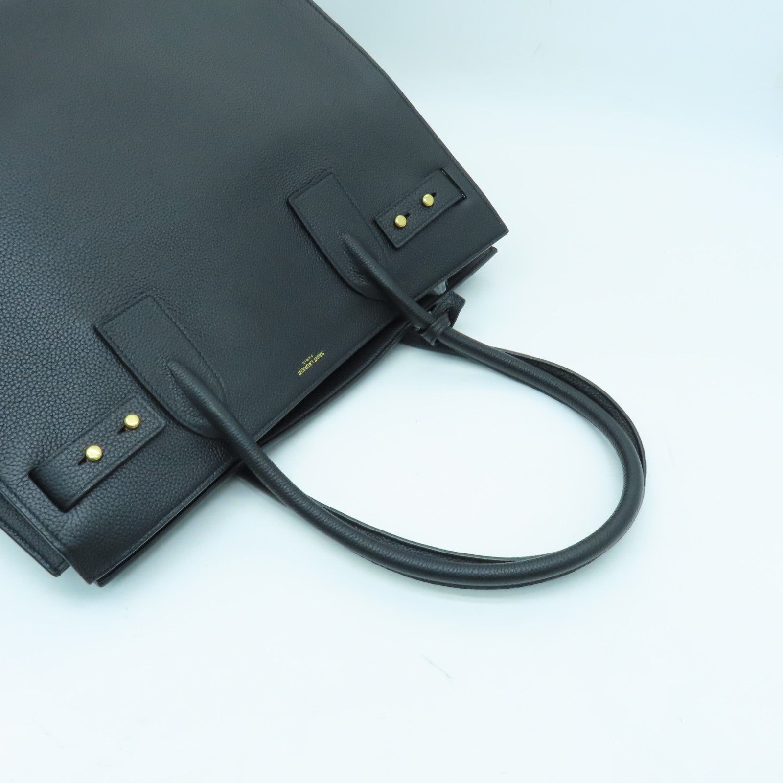SAINT LAURENT 牛皮皮革Sac de Jour金扣手挽袋黑色