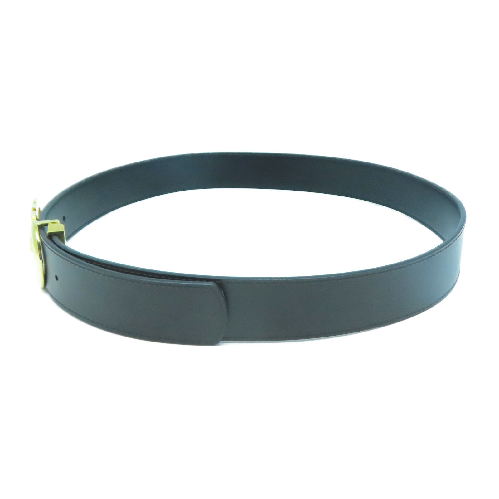Salvatore Ferragamo 牛皮皮革Belt 90cm金扣皮帶黑色