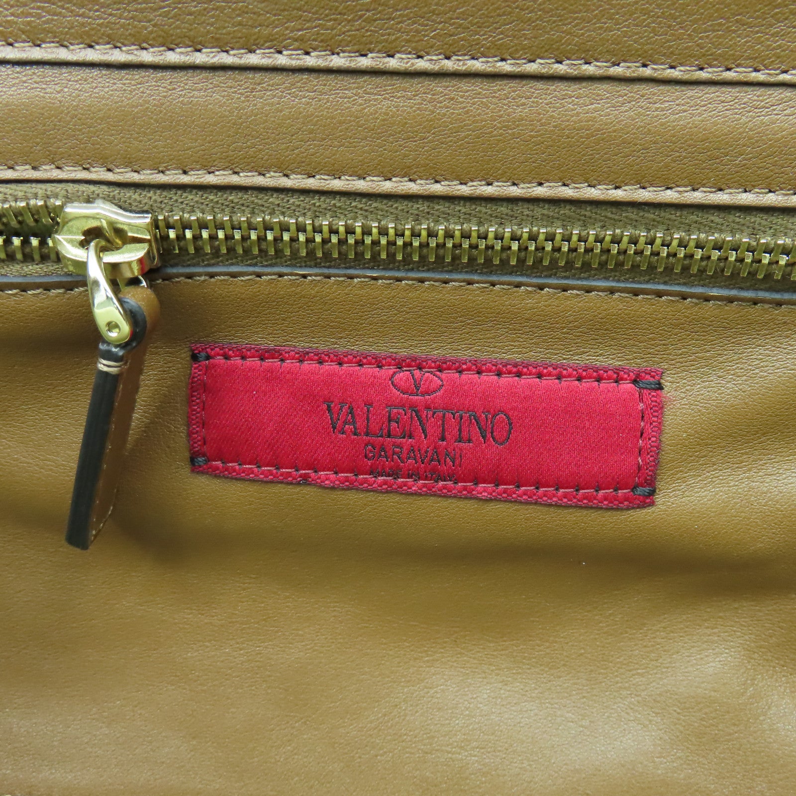 Valentino 馬毛/皮革2 Way Shoulder金扣手挽肩背兩用袋啡色