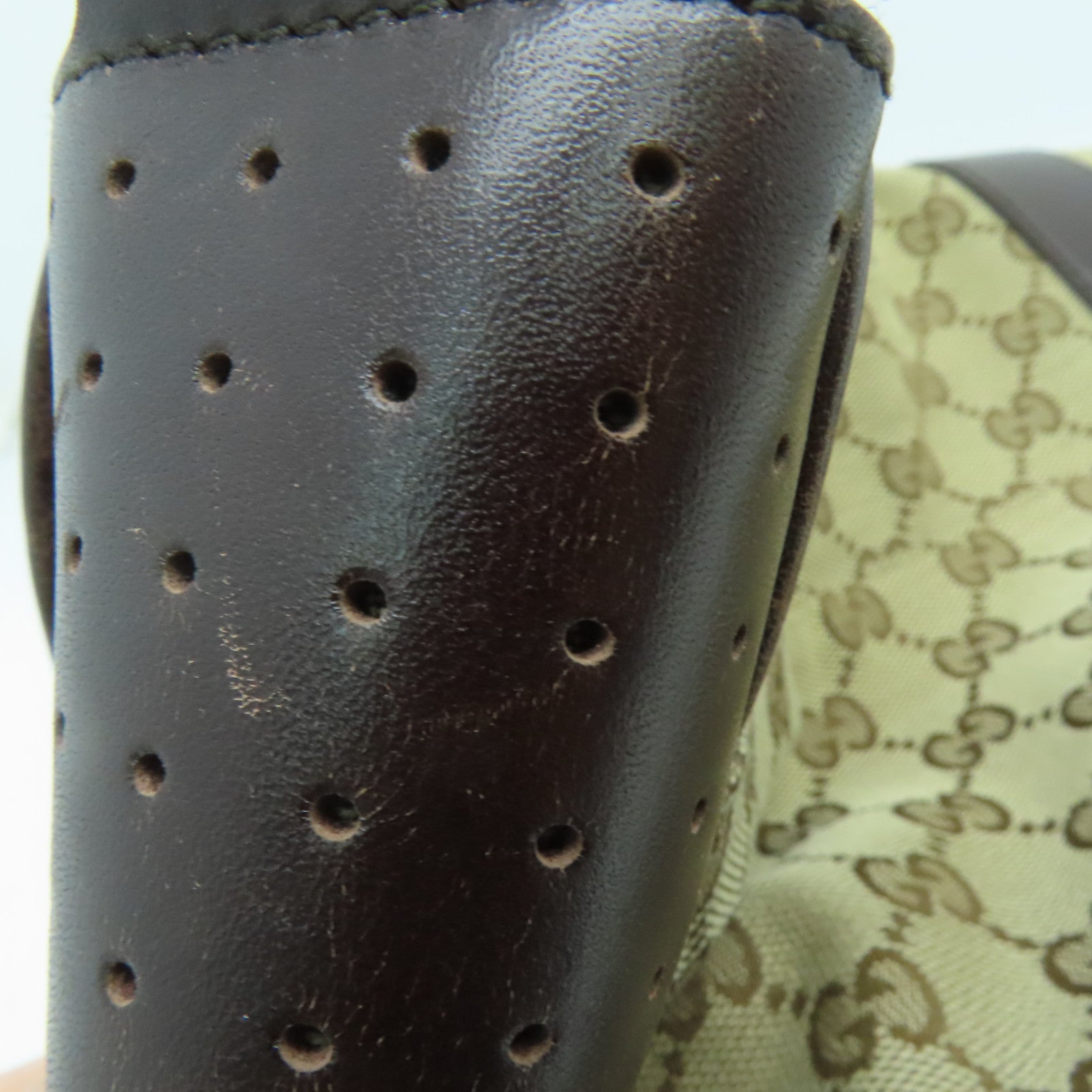 GUCCI 帆布Shoulder Bag銀扣肩背袋啡色