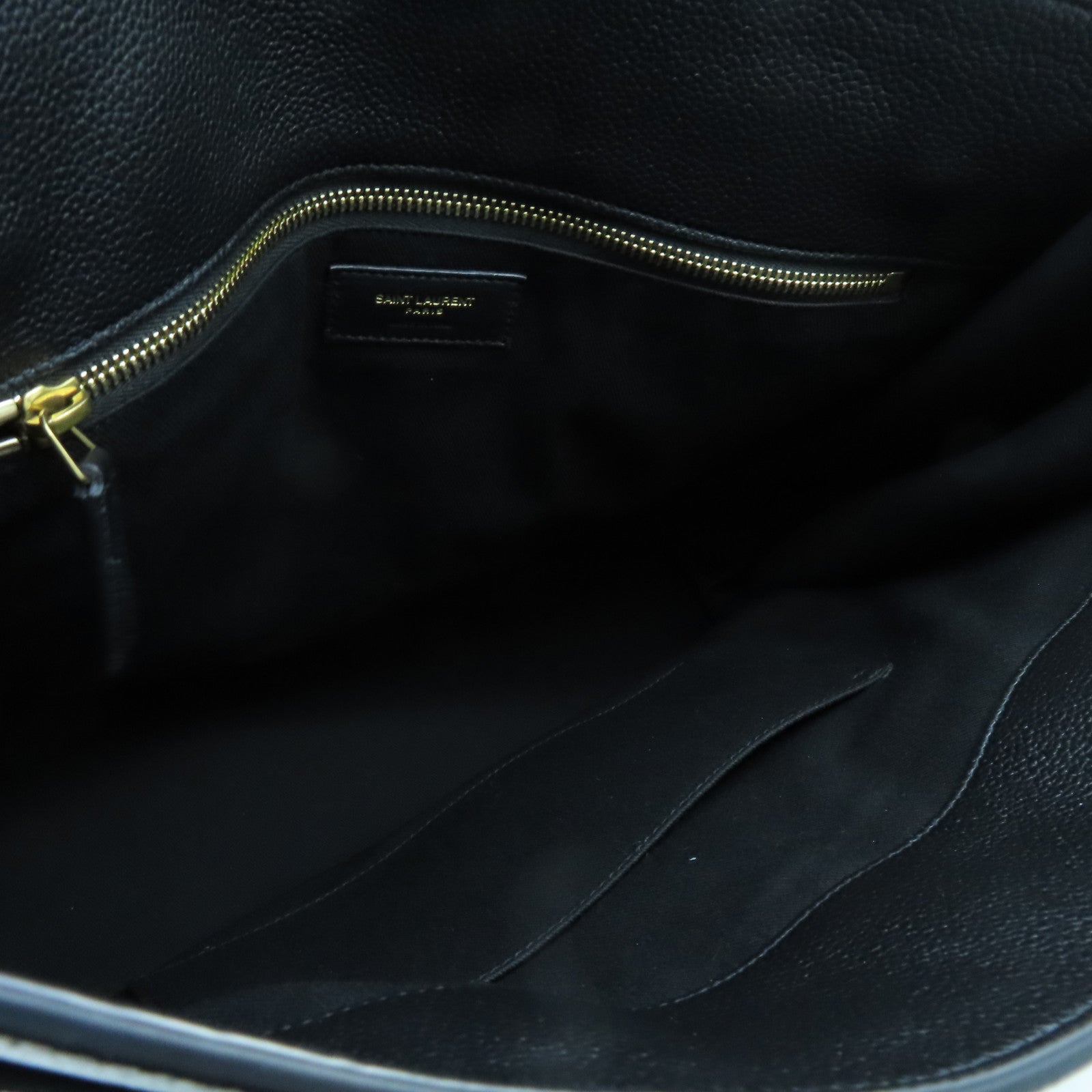SAINT LAURENT 牛皮皮革Sac de Jour金扣手挽袋黑色