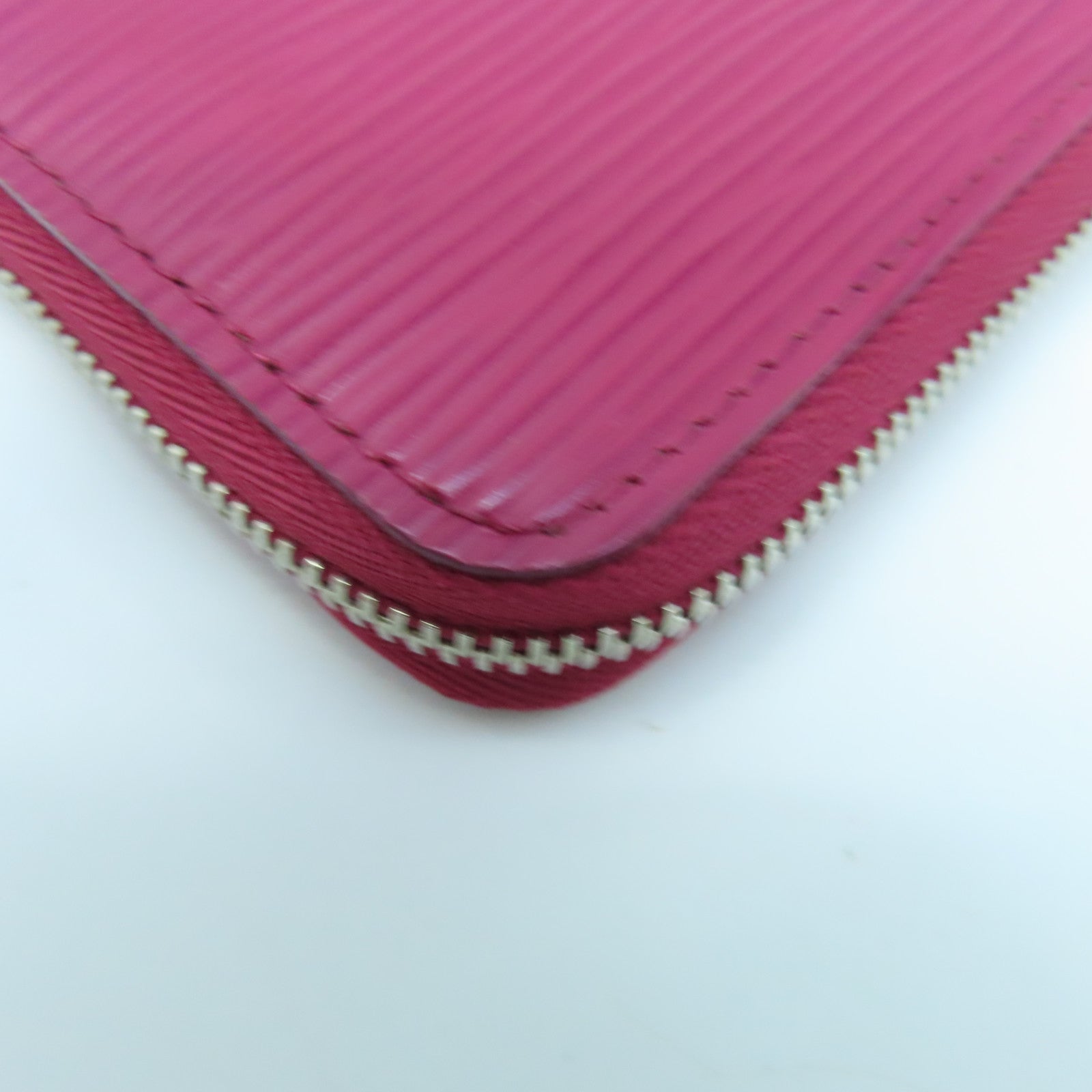 LOUIS VUITTON Epi皮革Zipper Wallet銀扣卡片包紅色