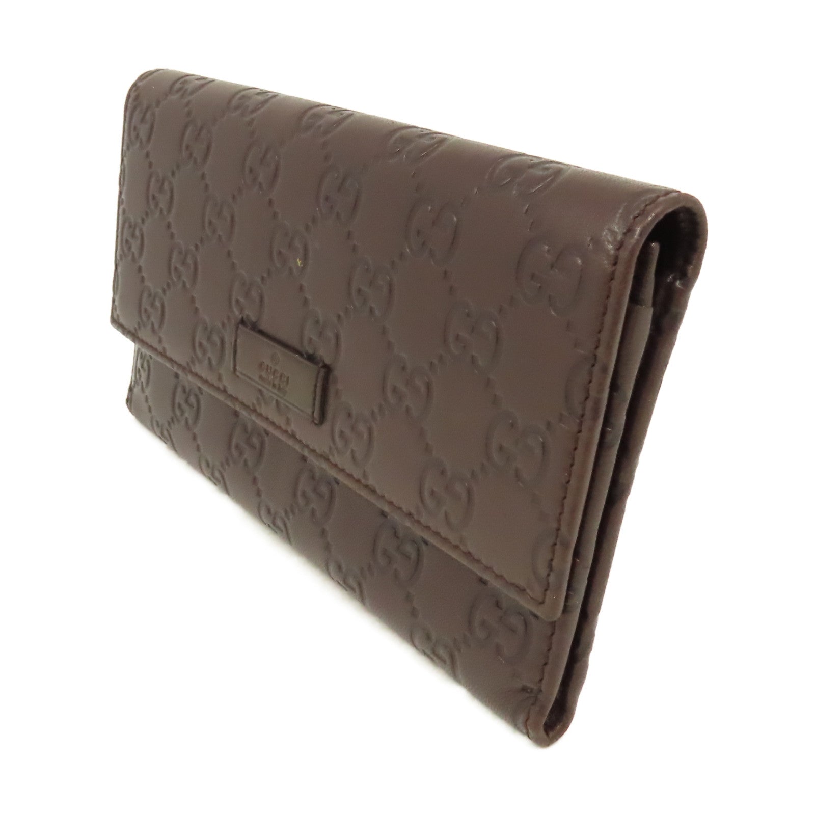 GUCCI 【激減優惠】牛皮皮革Long Wallet長錢包啡色
