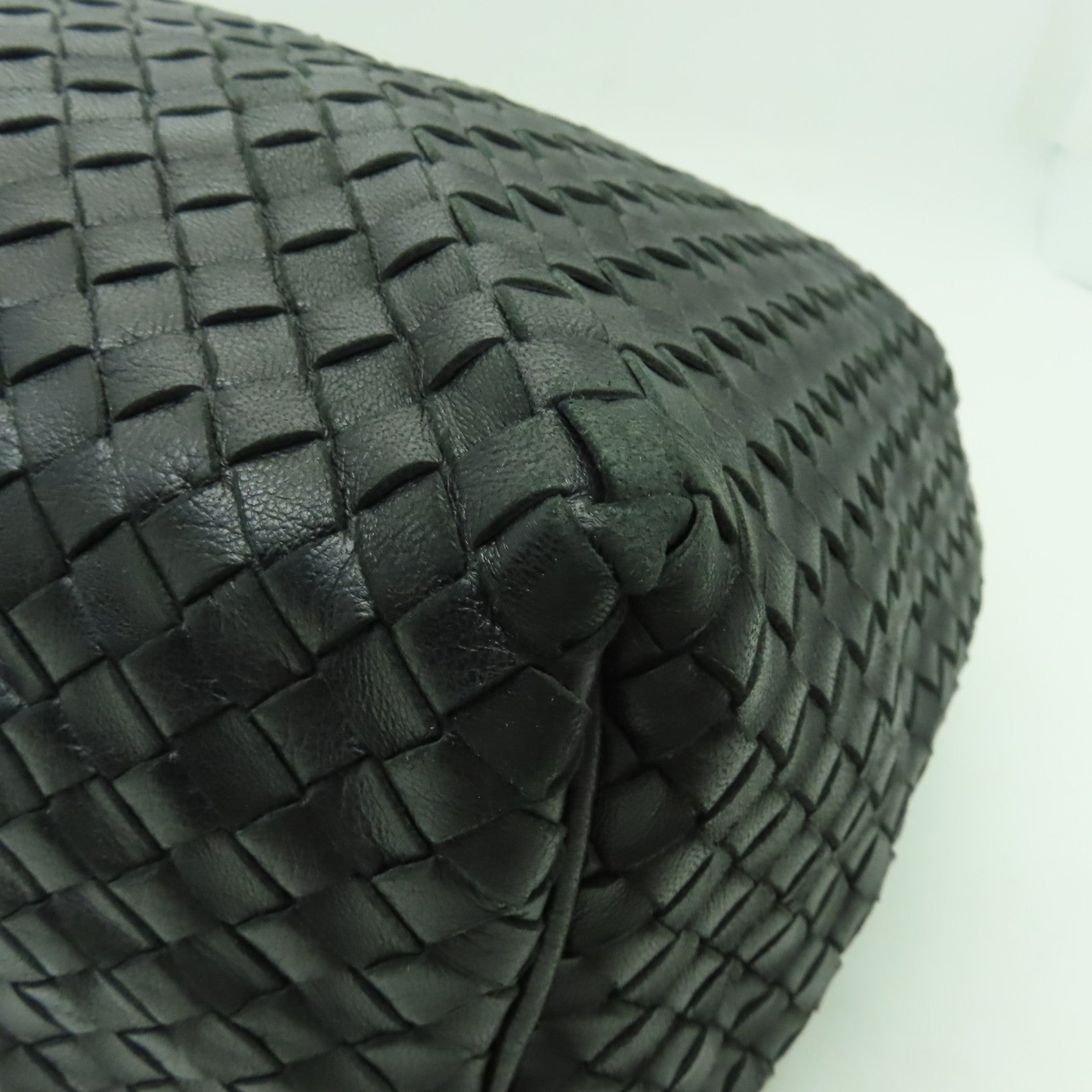 BOTTEGA VENETA 織紋皮革Shoulder Bag金扣肩背袋黒色