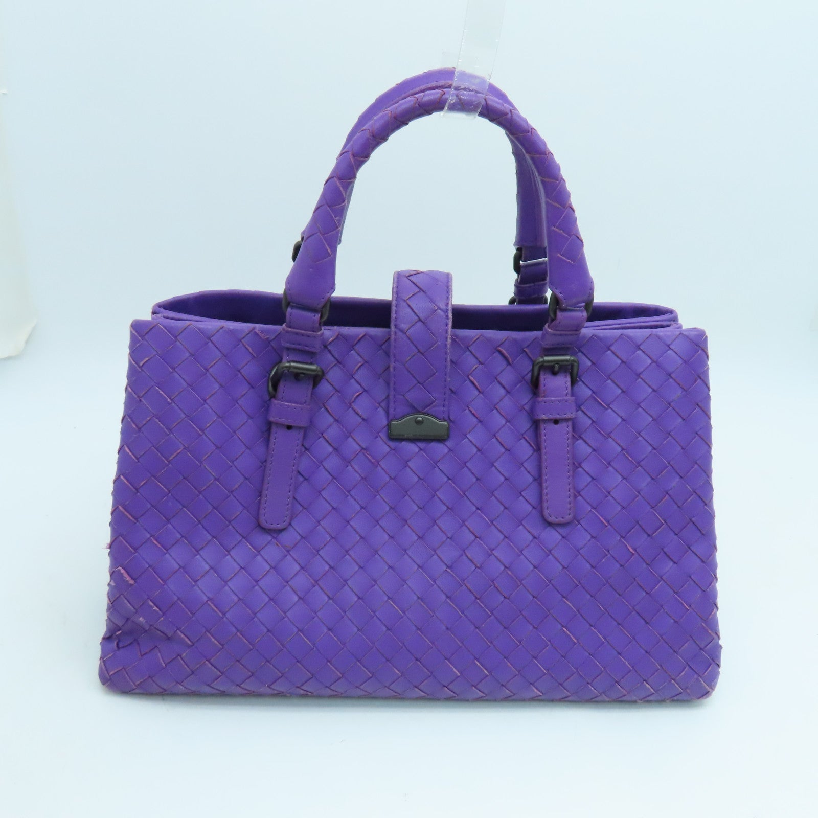 BOTTEGA VENETA 織紋皮革2Way Shoulder Bag手挽肩背兩用袋紫色
