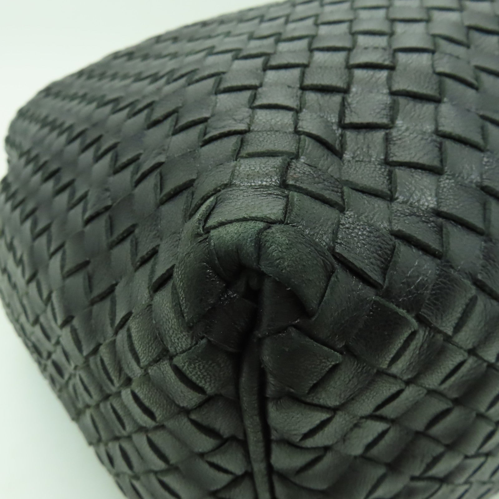 BOTTEGA VENETA 織紋皮革Shoulder Bag金扣肩背袋黒色