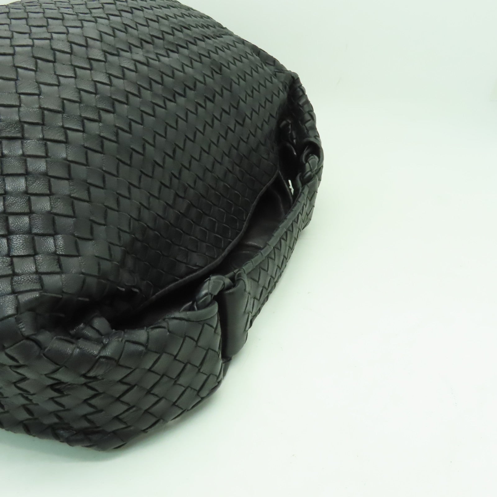 BOTTEGA VENETA 織紋皮革Shoulder Bag金扣肩背袋黒色