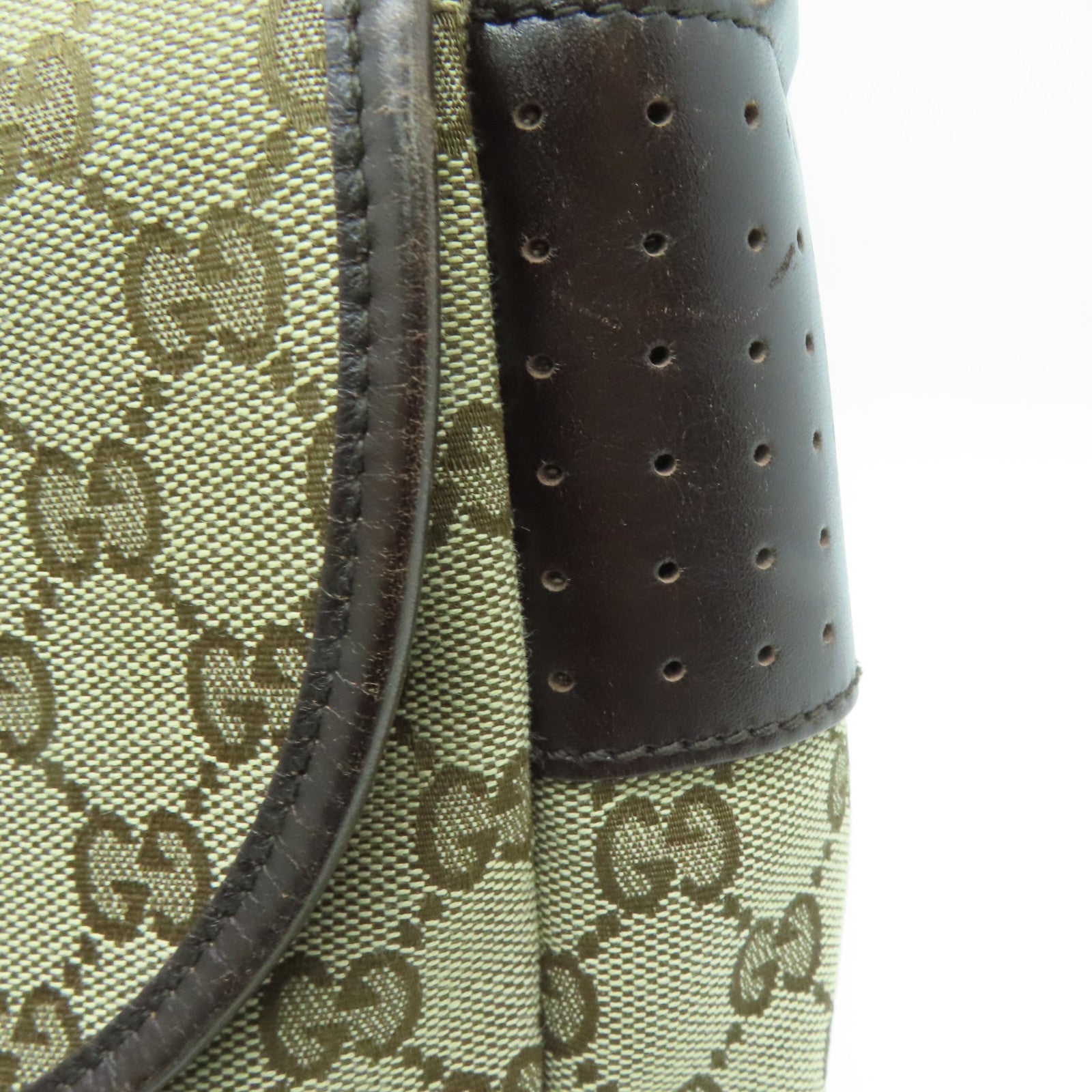 GUCCI 帆布Shoulder Bag銀扣肩背袋啡色