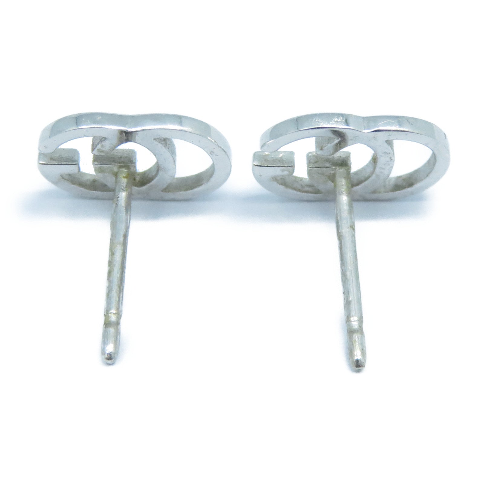 GUCCI 18K白金GG Earrings耳環銀色