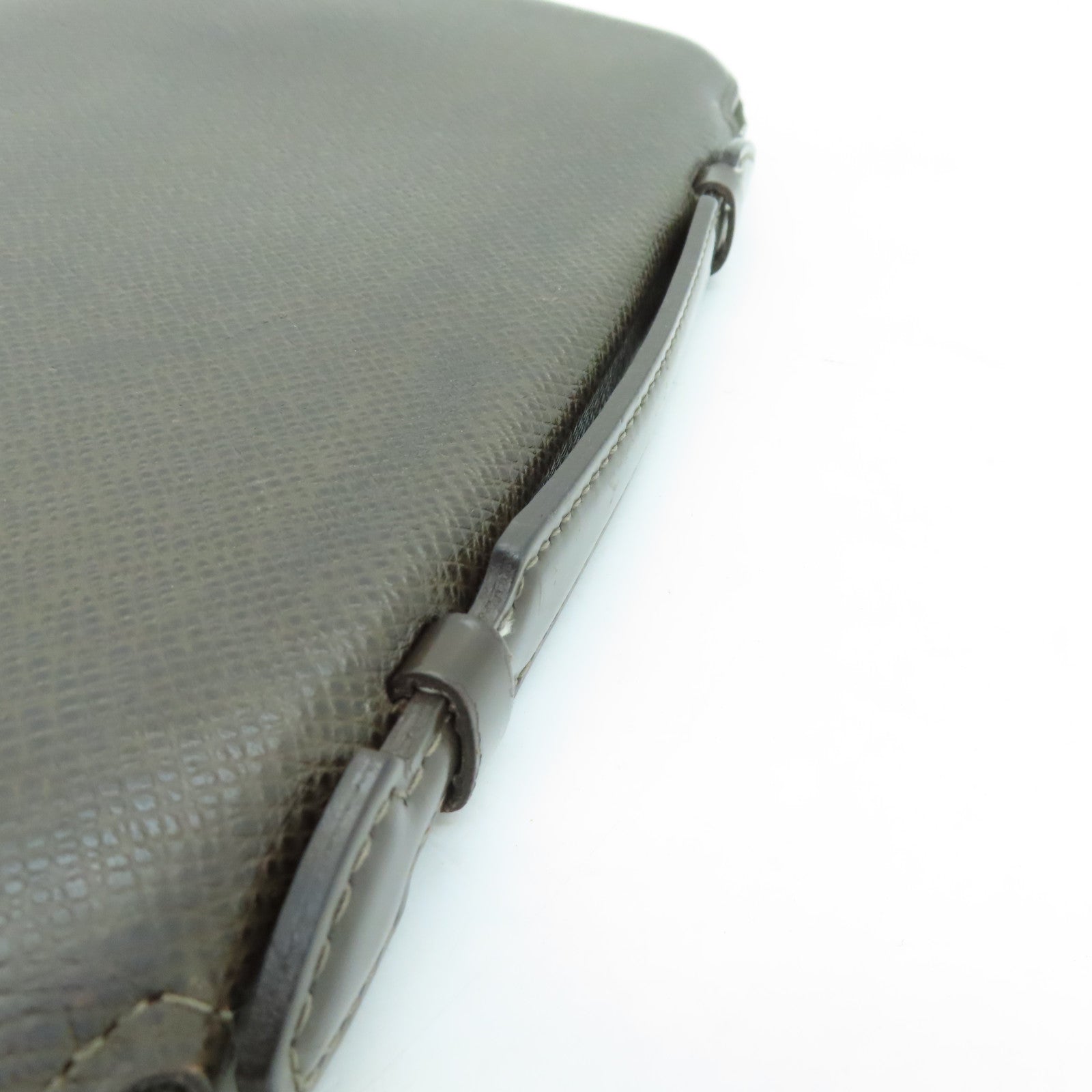 LOUIS VUITTON 【激減優惠】皮革Clutch Bag銀扣手拿包啡色