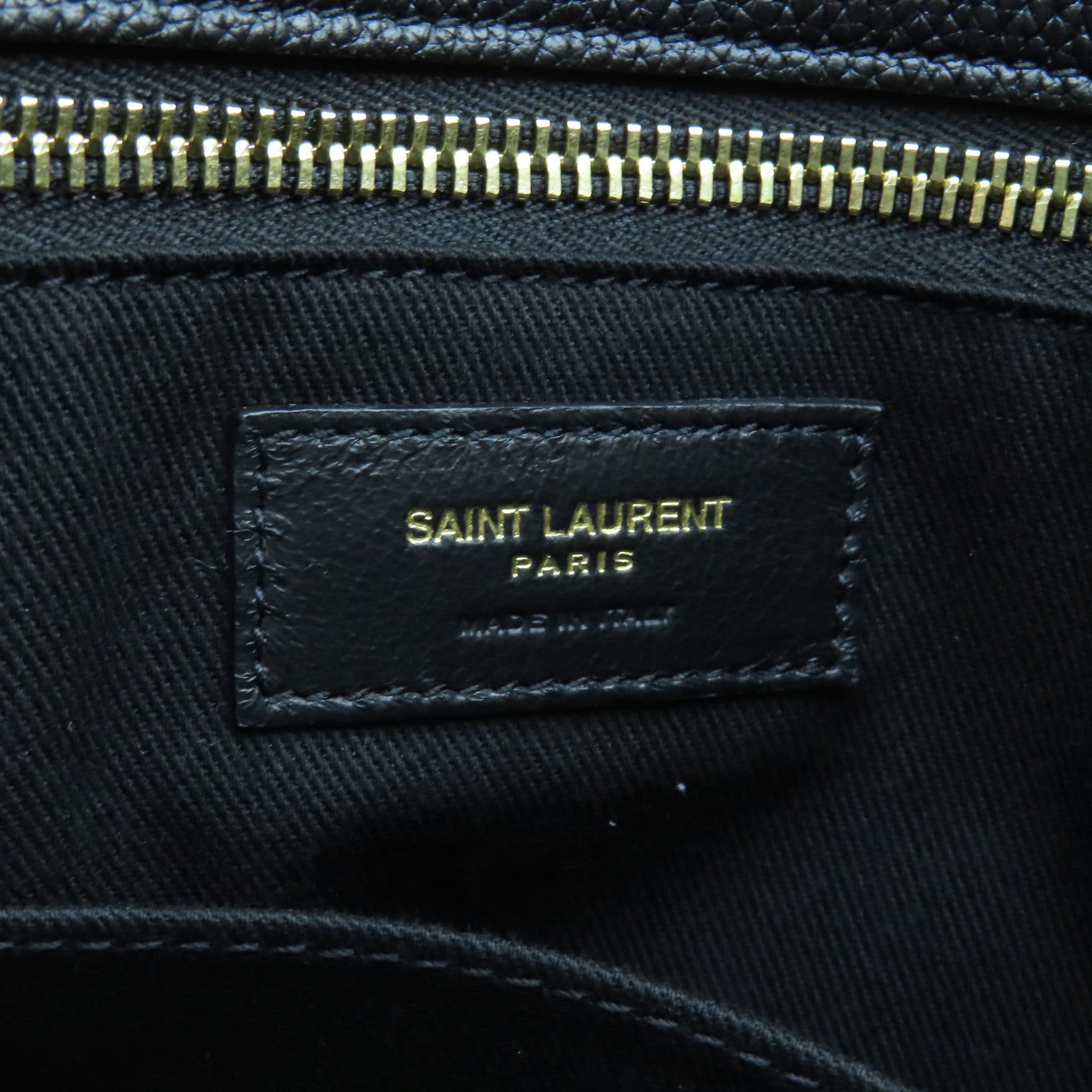 SAINT LAURENT 牛皮皮革Sac de Jour金扣手挽袋黑色